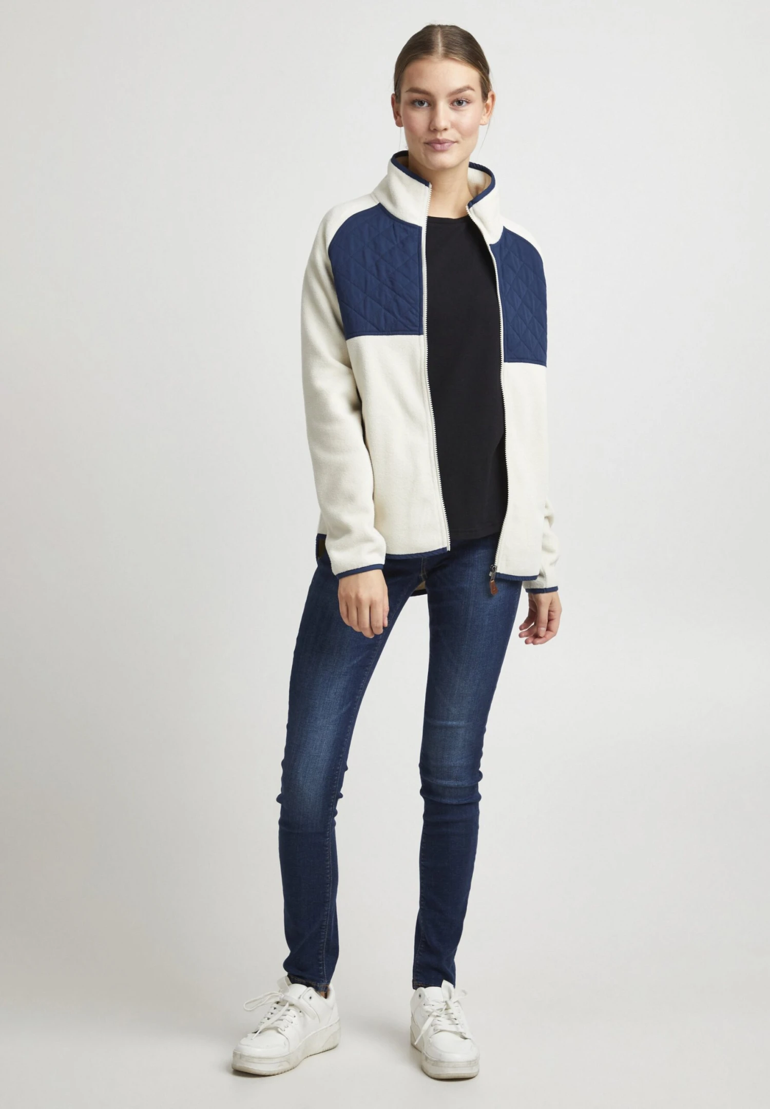 OXMO OXMalin - Fleece Jacket - Oatmeal 2 OXMO OXMalin - Fleece Jacket - Oatmeal - Image 2