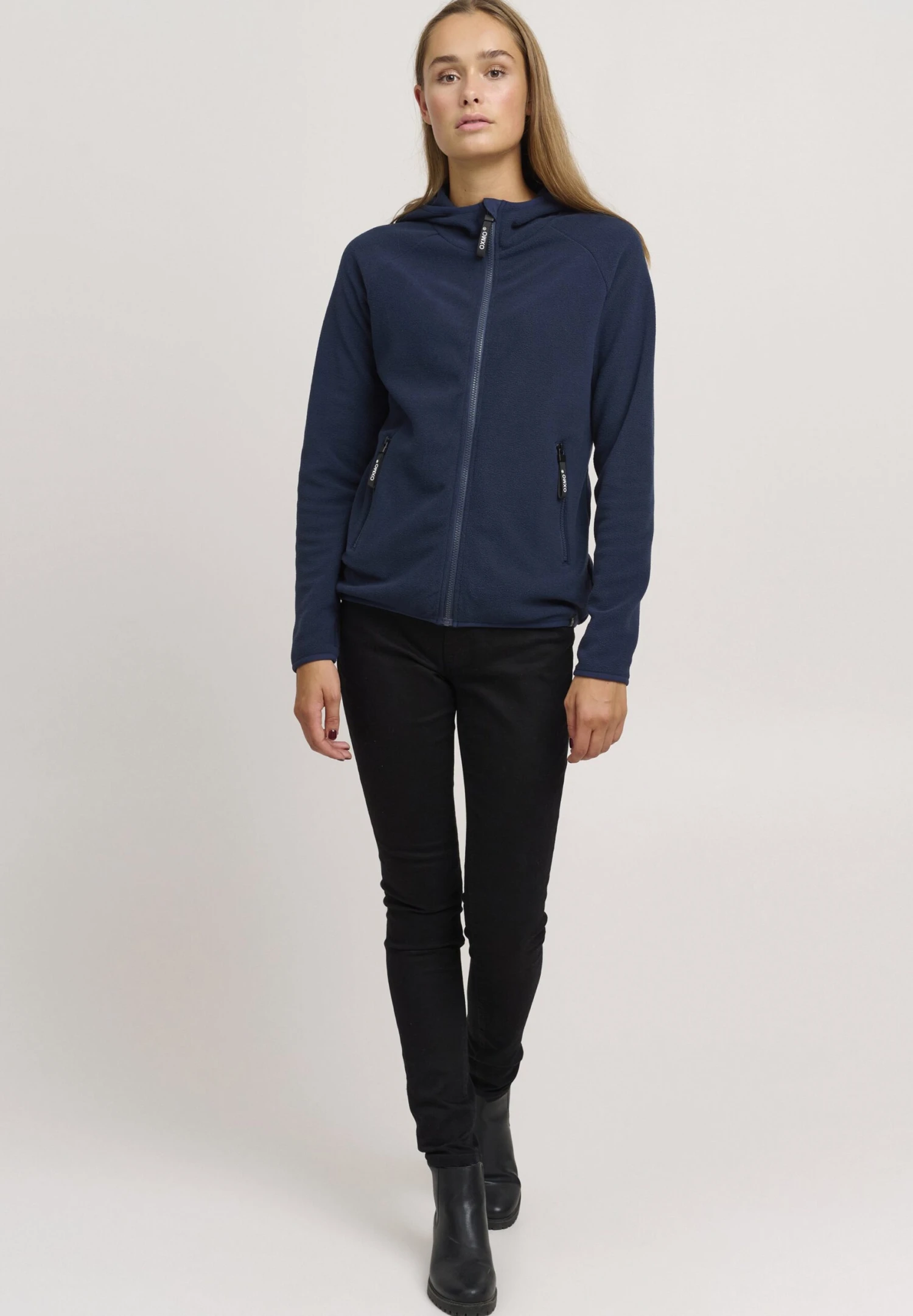OXMO OXFinja - Fleece Jacket - Blue 2 OXMO OXFinja - Fleece Jacket - Blue - Image 2
