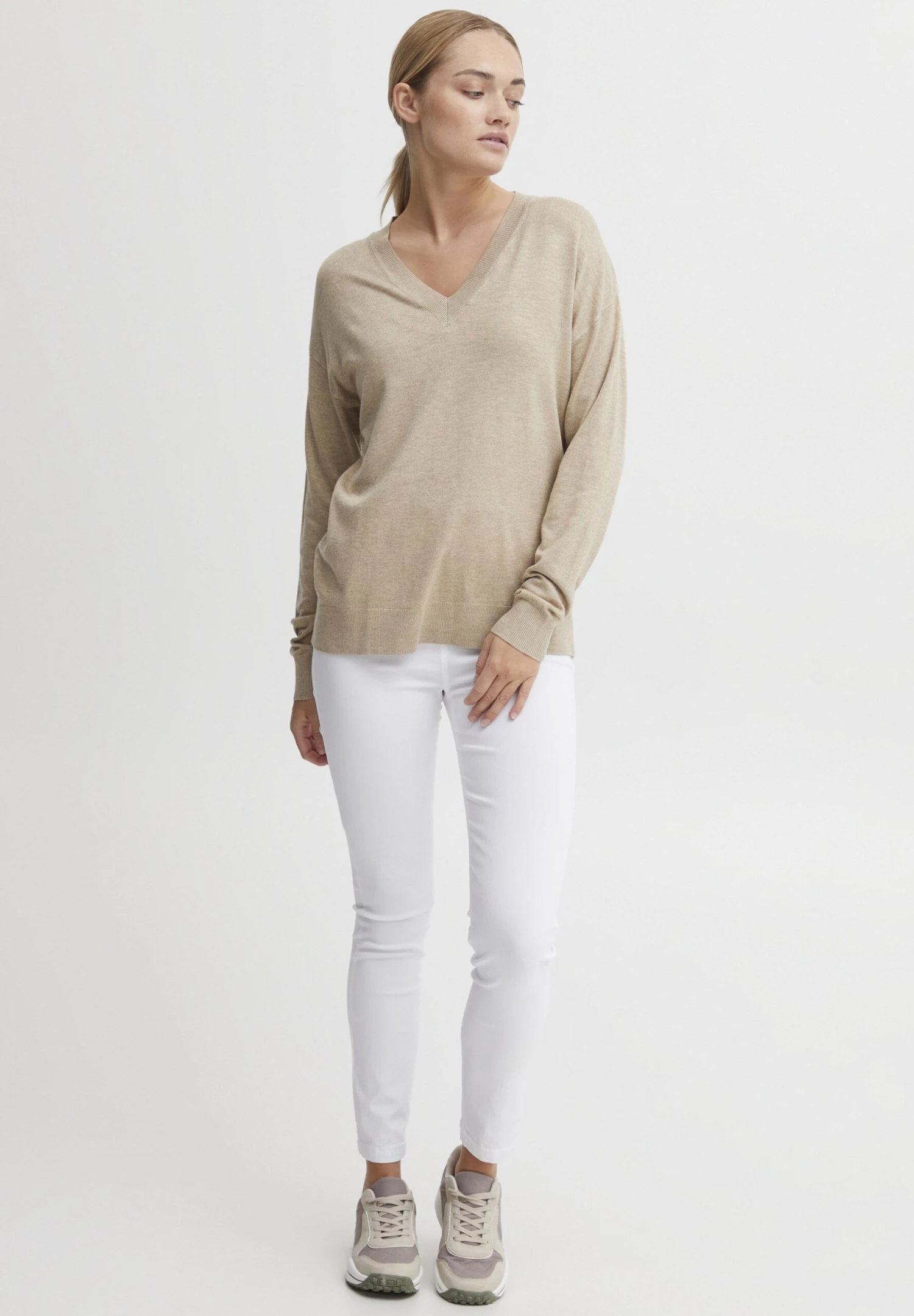 OXMO OXHelle - Jumper - Cement Melange 2 OXMO OXHelle - Jumper - Cement Melange - Image 2