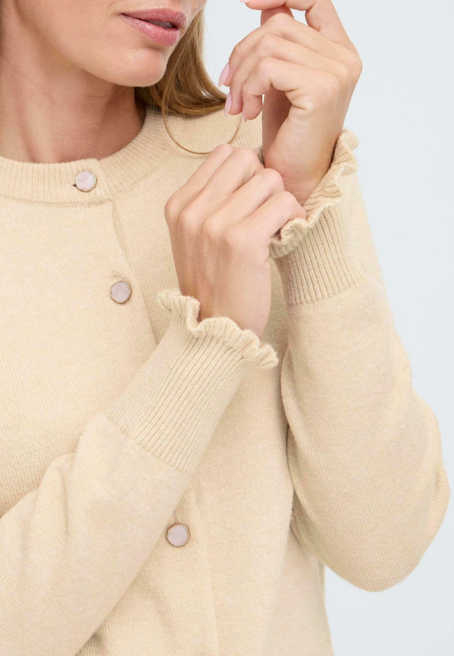 OXMO BMMNERA - Cardigan - Oatmeal Melange 5 OXMO BMMNERA - Cardigan - Oatmeal Melange - Image 5