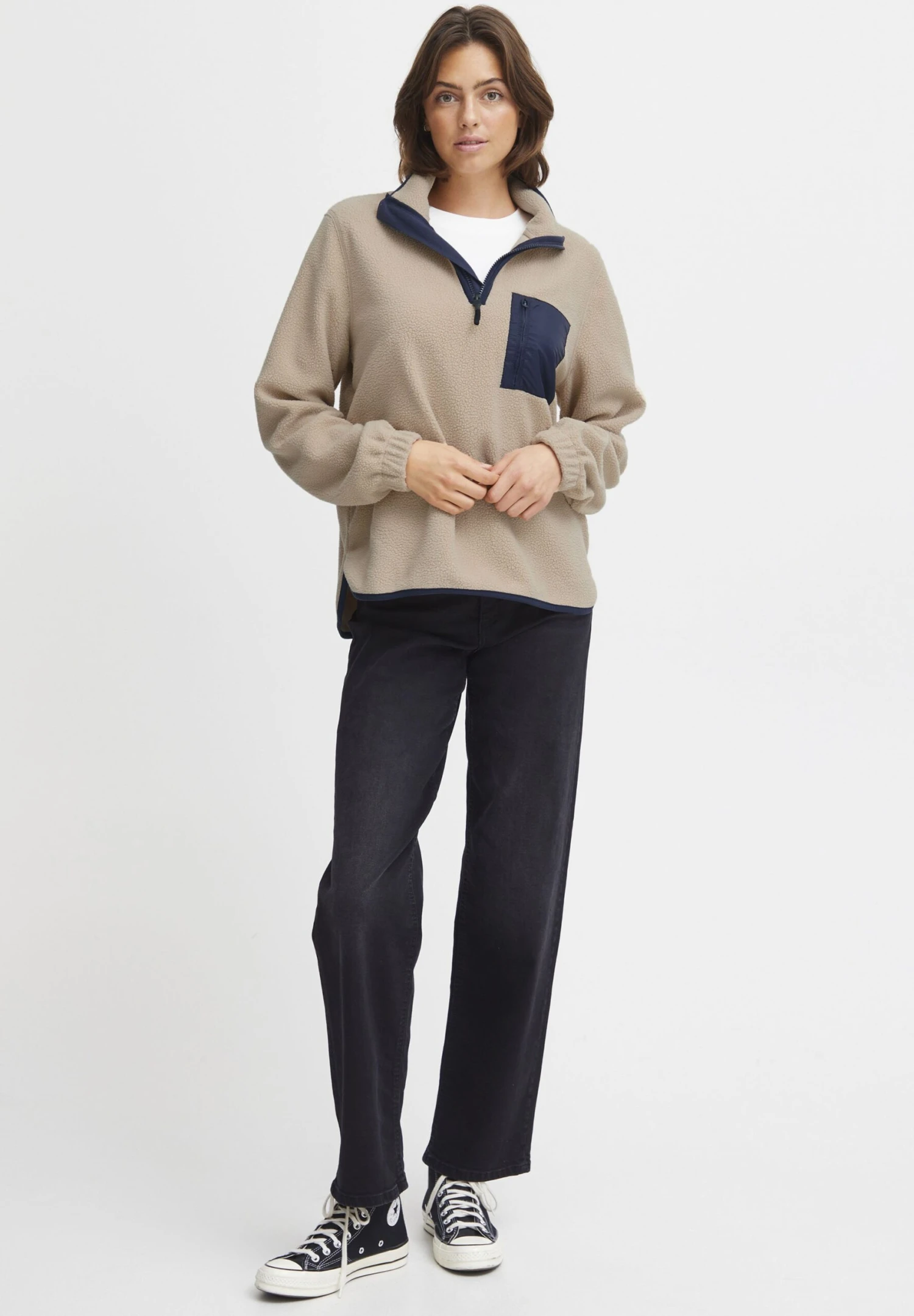 OXMO OXPIALA - Fleece Jumper - Doeskin 2 OXMO OXPIALA - Fleece Jumper - Doeskin - Image 2