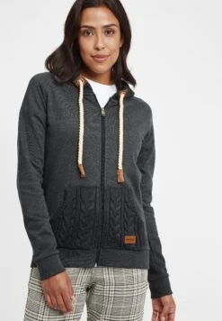 OXMO OXMatilda - Zip-up Sweatshirt - Dar Grey M