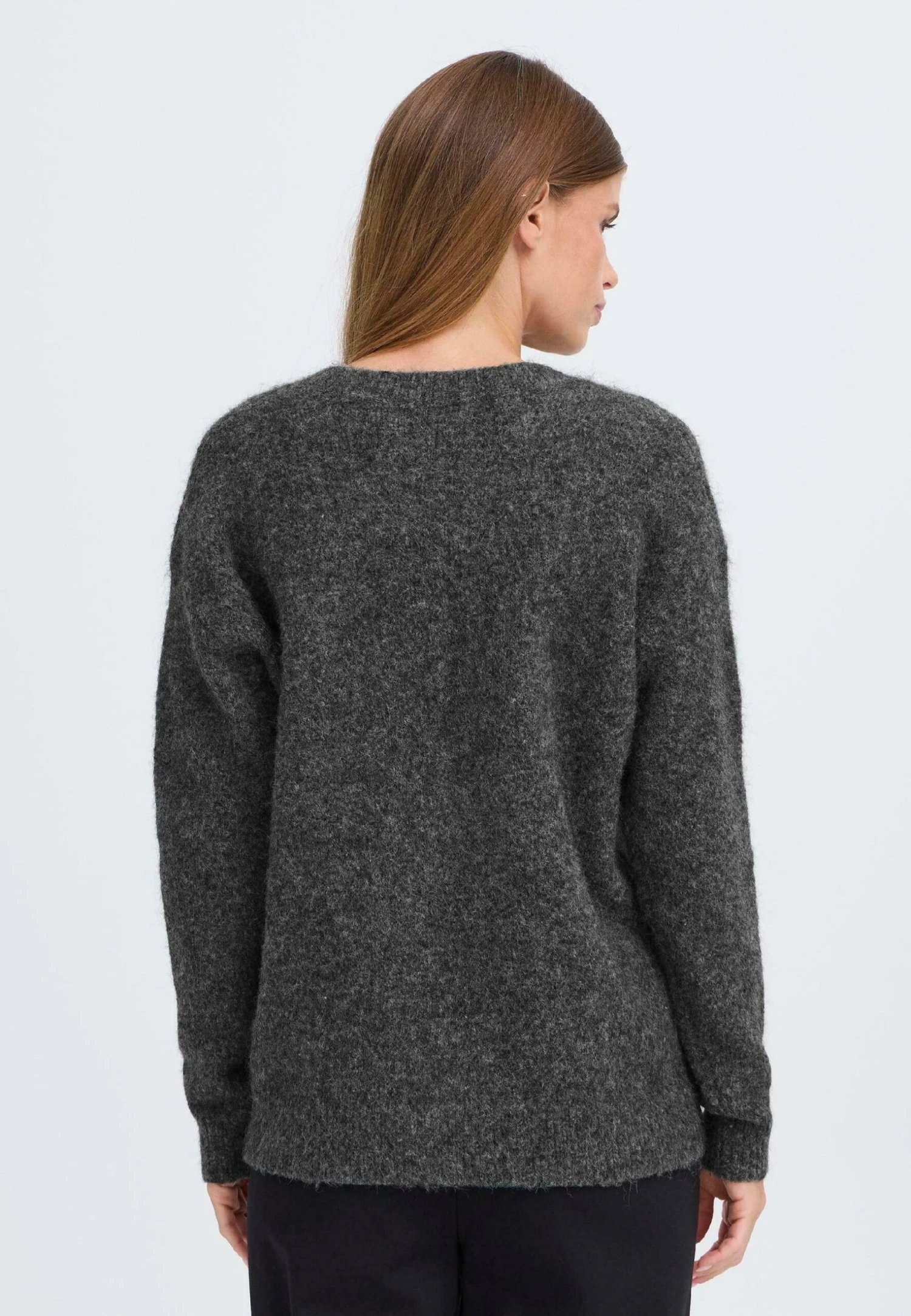OXMO IHSELMA - Jumper - Dark Grey Melange 3 OXMO IHSELMA - Jumper - Dark Grey Melange - Image 3