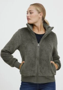 OXMO OXANNEKA TEDDY - Fleece Jacket - Grey