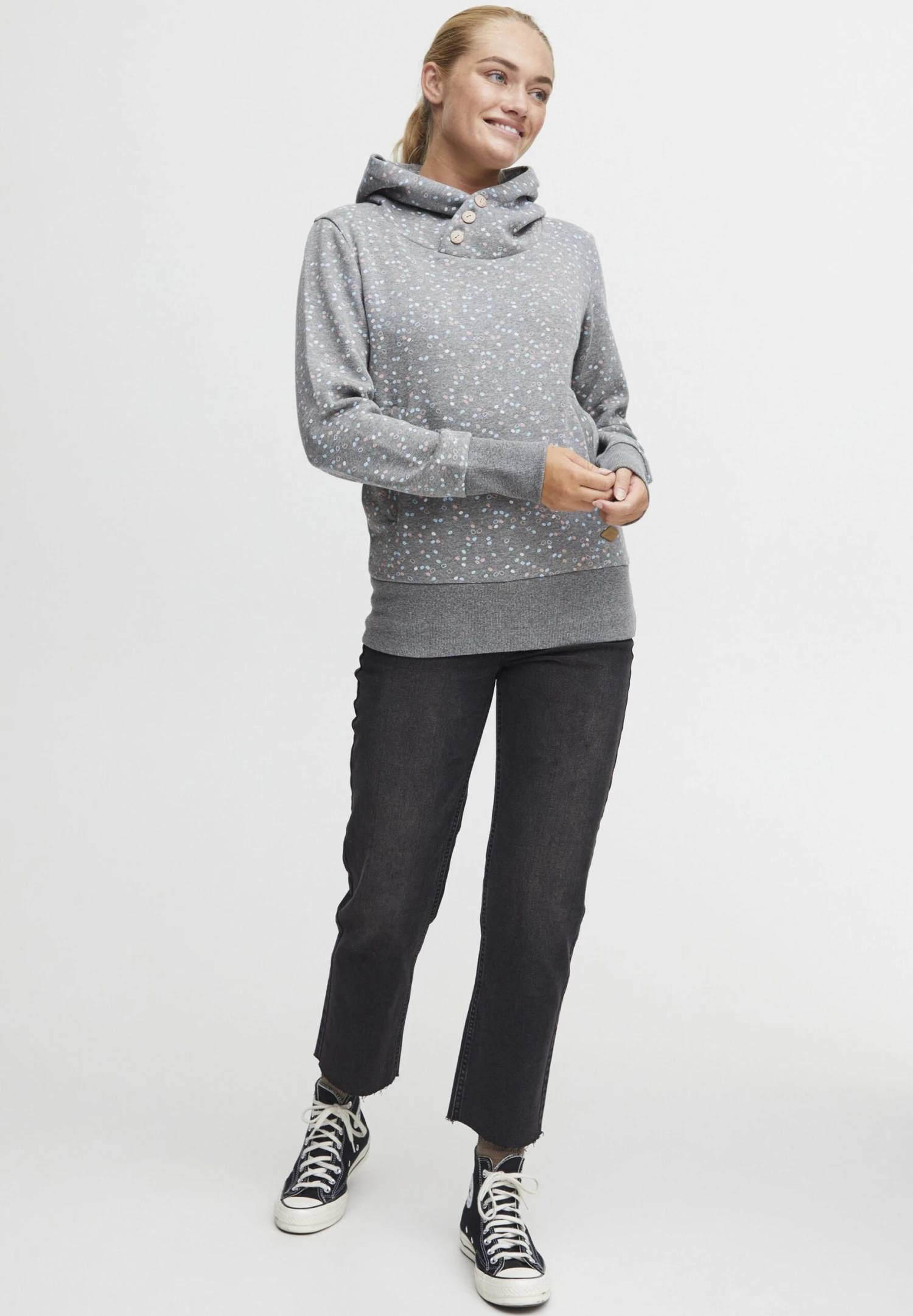 OXMO OX - Hoodie - Medium Grey Melange 2 OXMO OX - Hoodie - Medium Grey Melange - Image 2