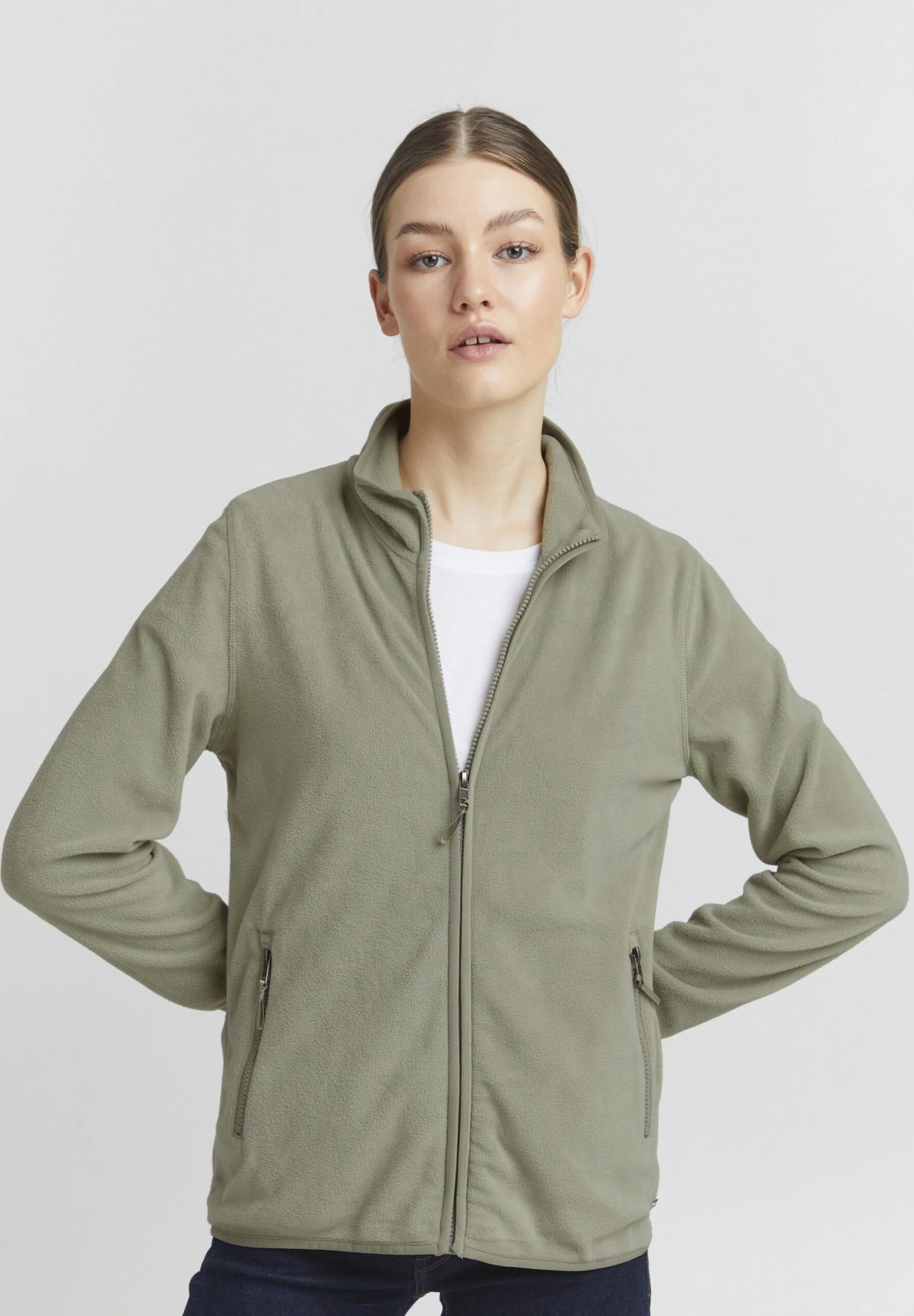 OXMO OXRIKKA - Fleece Jacket - Seagrass 1 OXMO OXRIKKA - Fleece Jacket - Seagrass