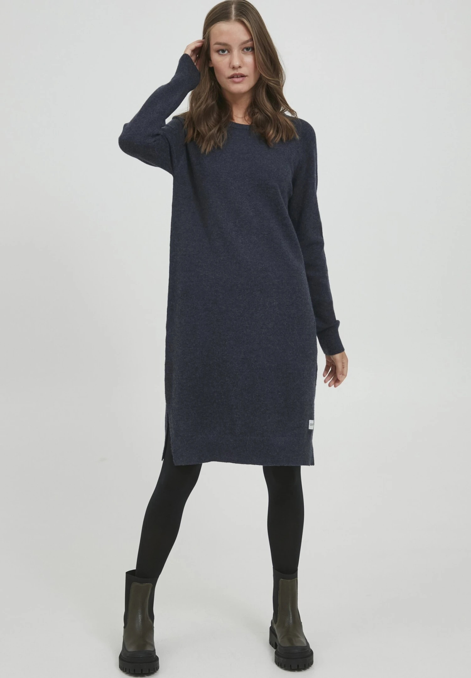 OXMO OXMAREEN - Jumper Dress - Total Eclipse Melange 2 OXMO OXMAREEN - Jumper Dress - Total Eclipse Melange - Image 2