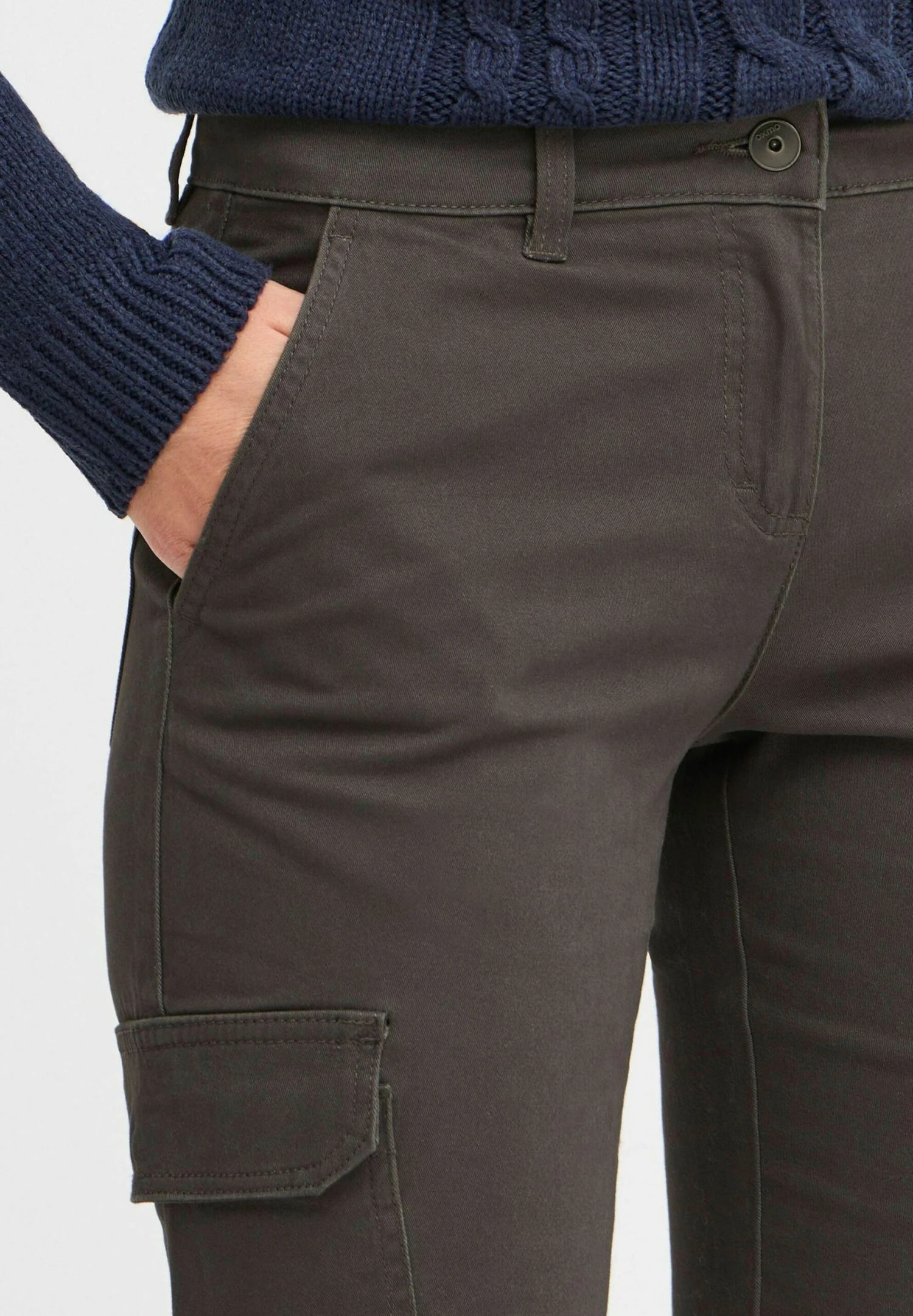 OXMO OXPALER SLIM FIT - Cargo Trousers - Ebony 4 OXMO OXPALER SLIM FIT - Cargo Trousers - Ebony - Image 4