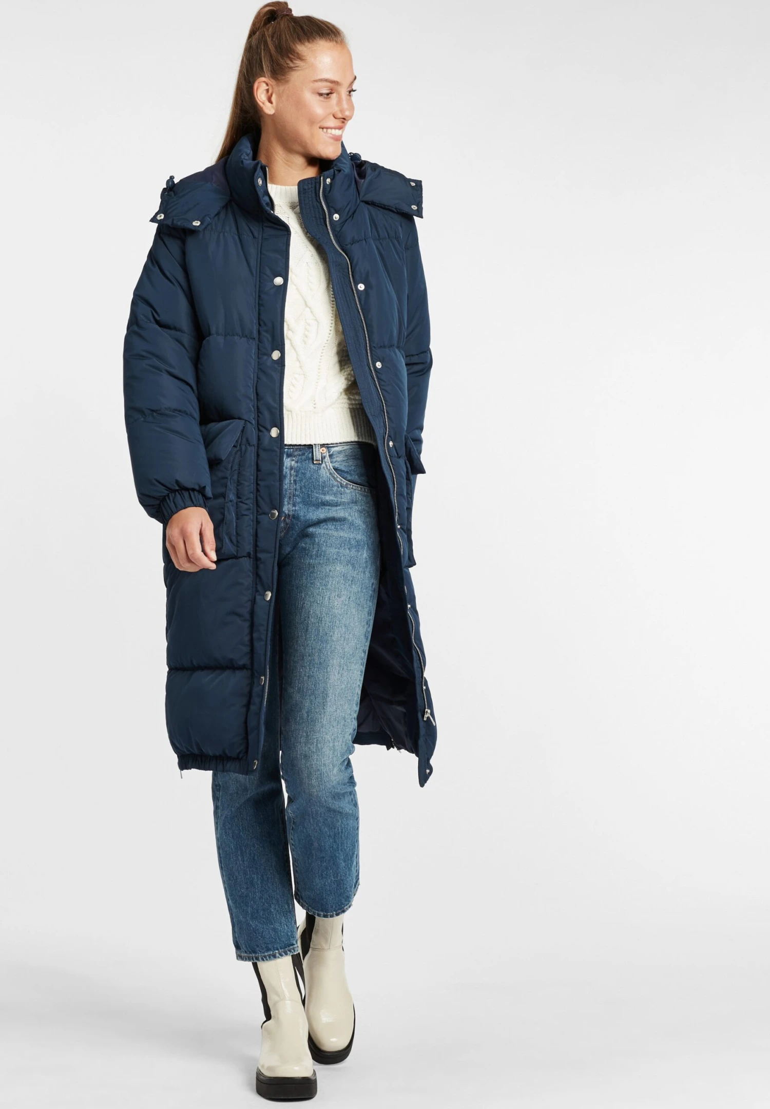 OXMO OXALBA - Winter Coat - Dress Blues 2 OXMO OXALBA - Winter Coat - Dress Blues - Image 2
