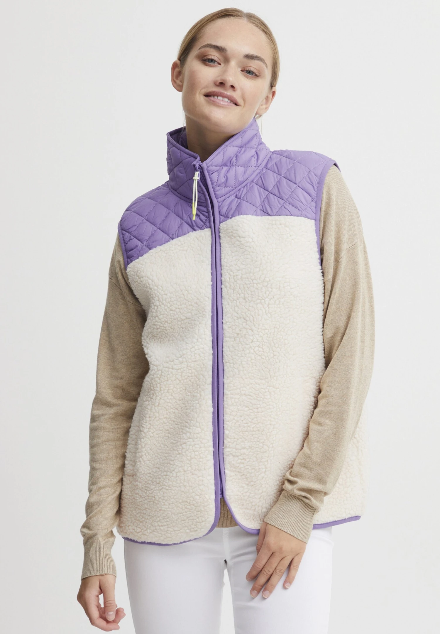OXMO OXBETTY - Waistcoat - Sunlit Allium Mix 1 OXMO OXBETTY - Waistcoat - Sunlit Allium Mix