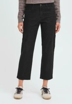 OXMO OXHELLE - Straight Leg Jeans - Black Denim