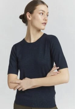 OXMO OXHELIN - Basic T-shirt - Total Eclipse Melange