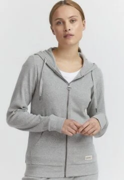OXMO OXLOVA - Zip-up Sweatshirt - Light Grey Melange