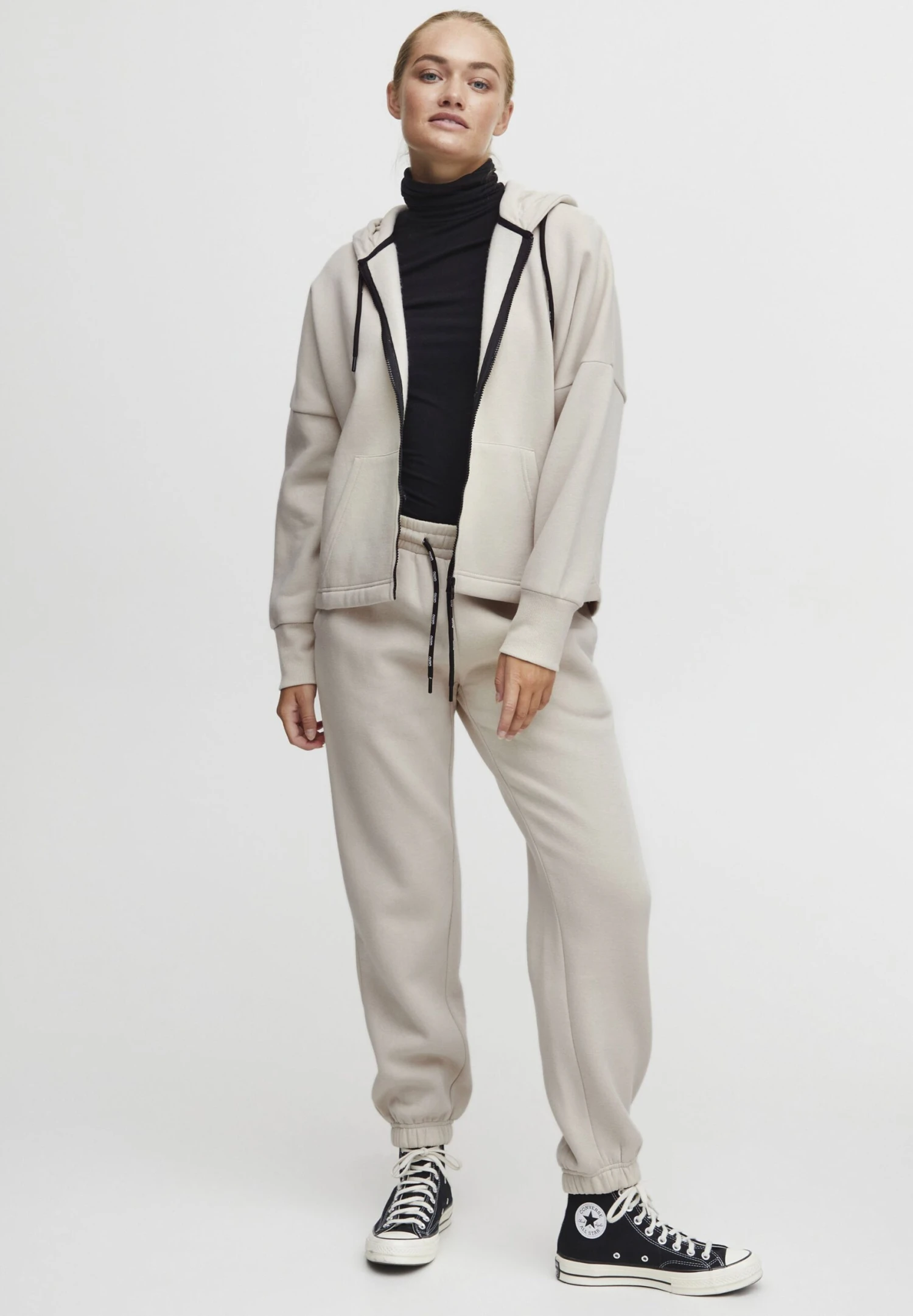 OXMO OXSANICE - Zip-up Sweatshirt - Oyster 2 OXMO OXSANICE - Zip-up Sweatshirt - Oyster - Image 2