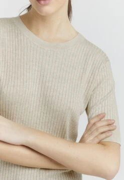 OXMO OXRIONA - Basic T-shirt - Oystergrer Melange -OXMO Store 9f1836994c384de489a26a3f7f968d9d