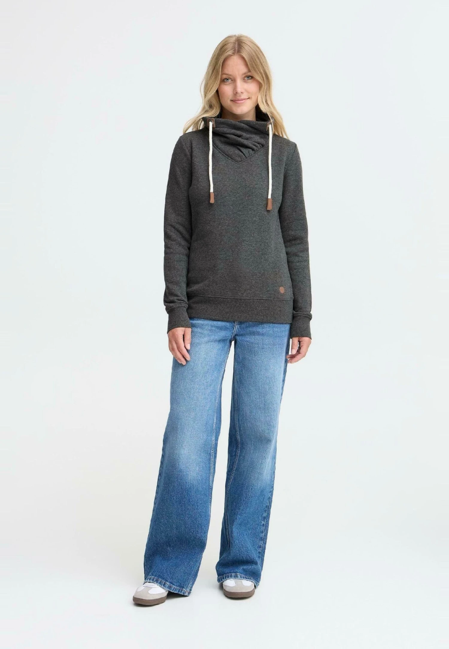 OXMO OXMILLE - Sweatshirt - Dark Grey Melange 2 OXMO OXMILLE - Sweatshirt - Dark Grey Melange - Image 2