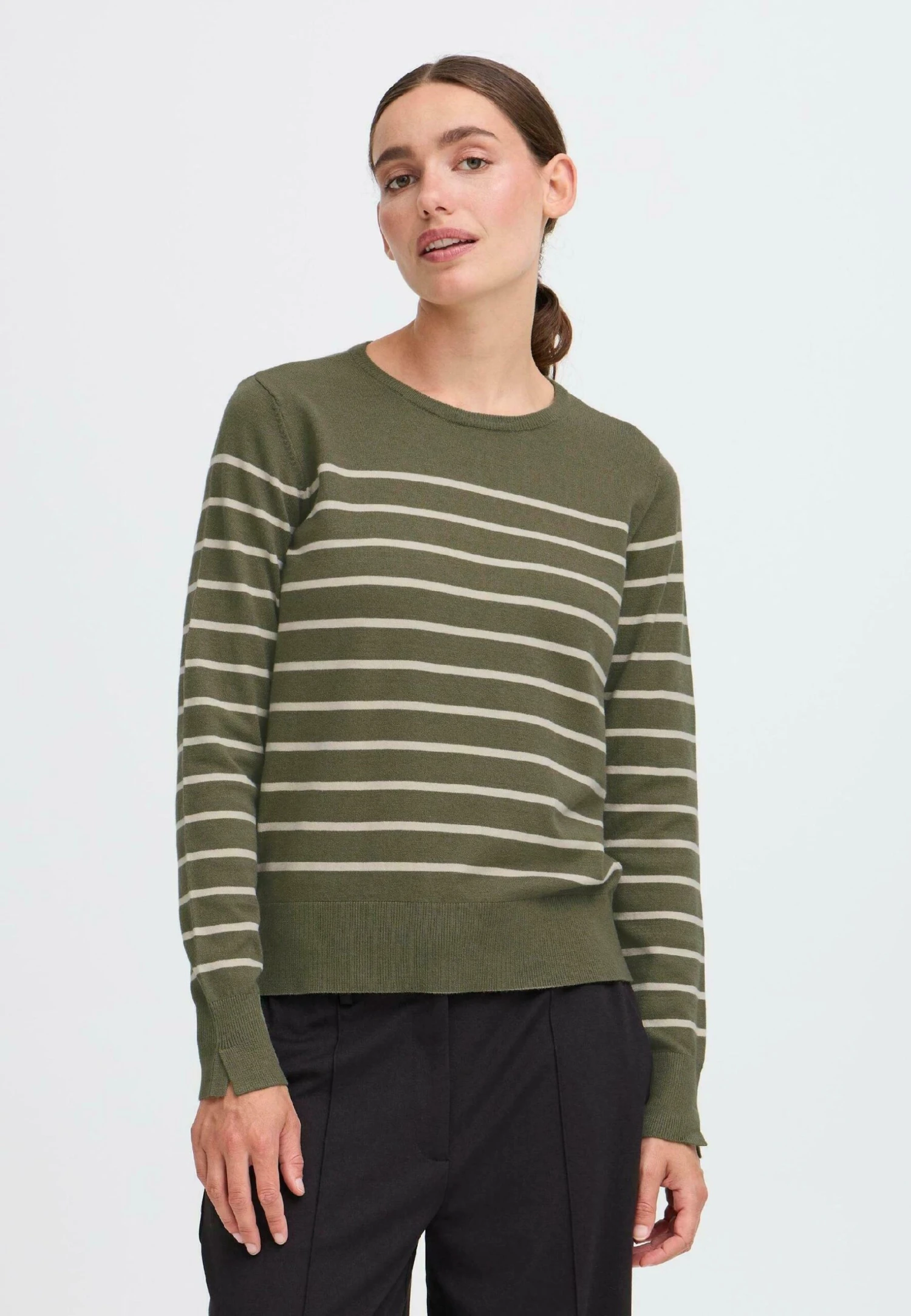 OXMO FRKEANA - Jumper - Dusty Olive Mix 1 OXMO FRKEANA - Jumper - Dusty Olive Mix