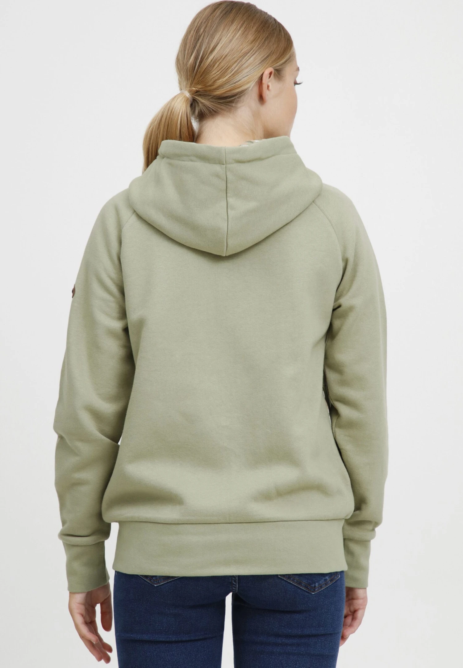 OXMO OXULLA - Zip-up Sweatshirt - Seagrass 3 OXMO OXULLA - Zip-up Sweatshirt - Seagrass - Image 3