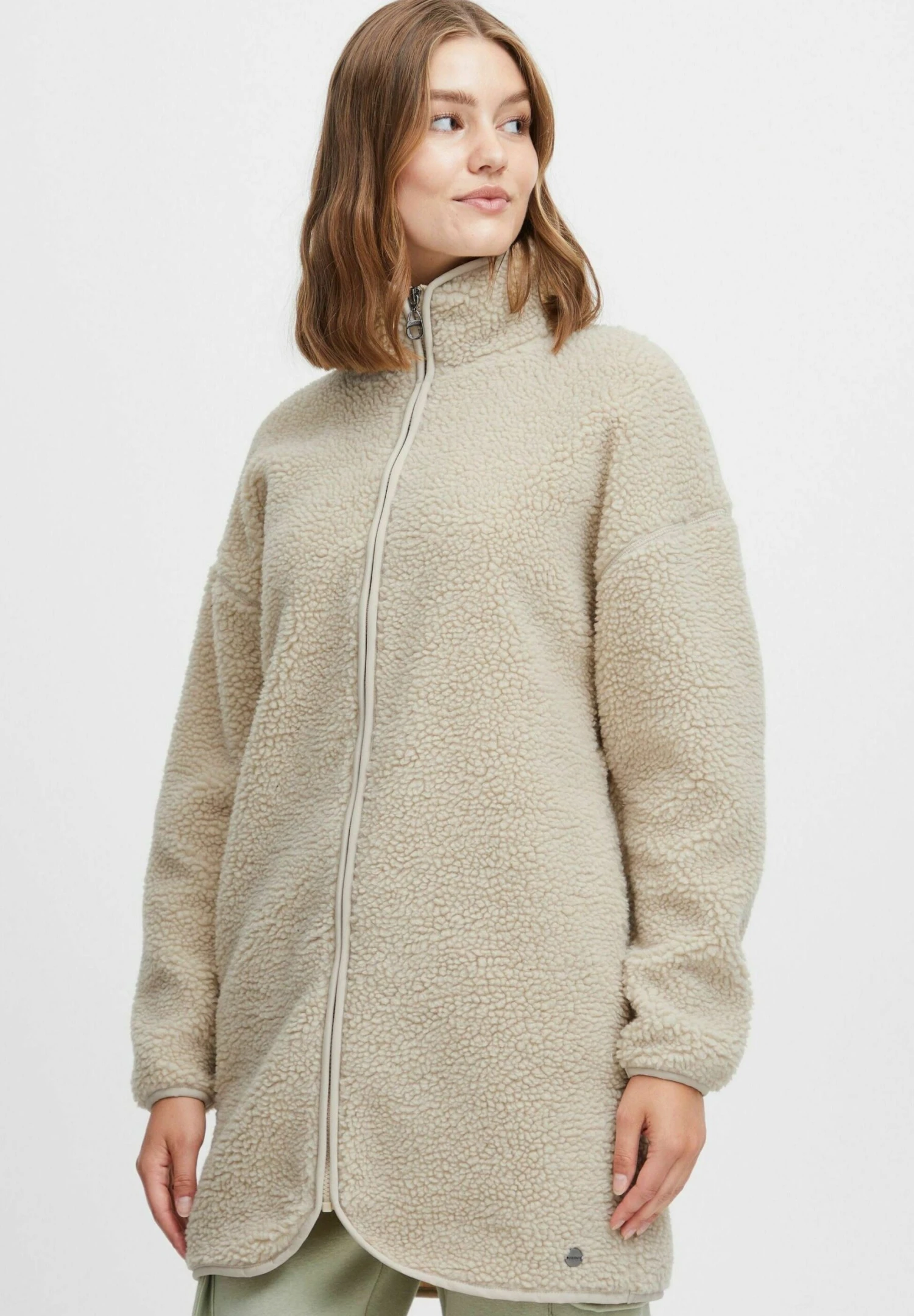 OXMO OXTOVA TEDDY - Fleece Jacket - Oyster 1 OXMO OXTOVA TEDDY - Fleece Jacket - Oyster