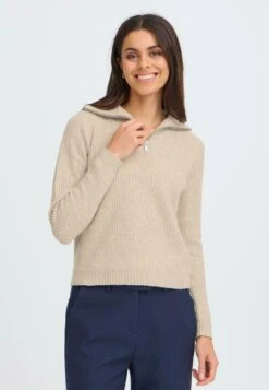 OXMO BMMOLARA HALFZIP - Jumper - Oatmeal Melange