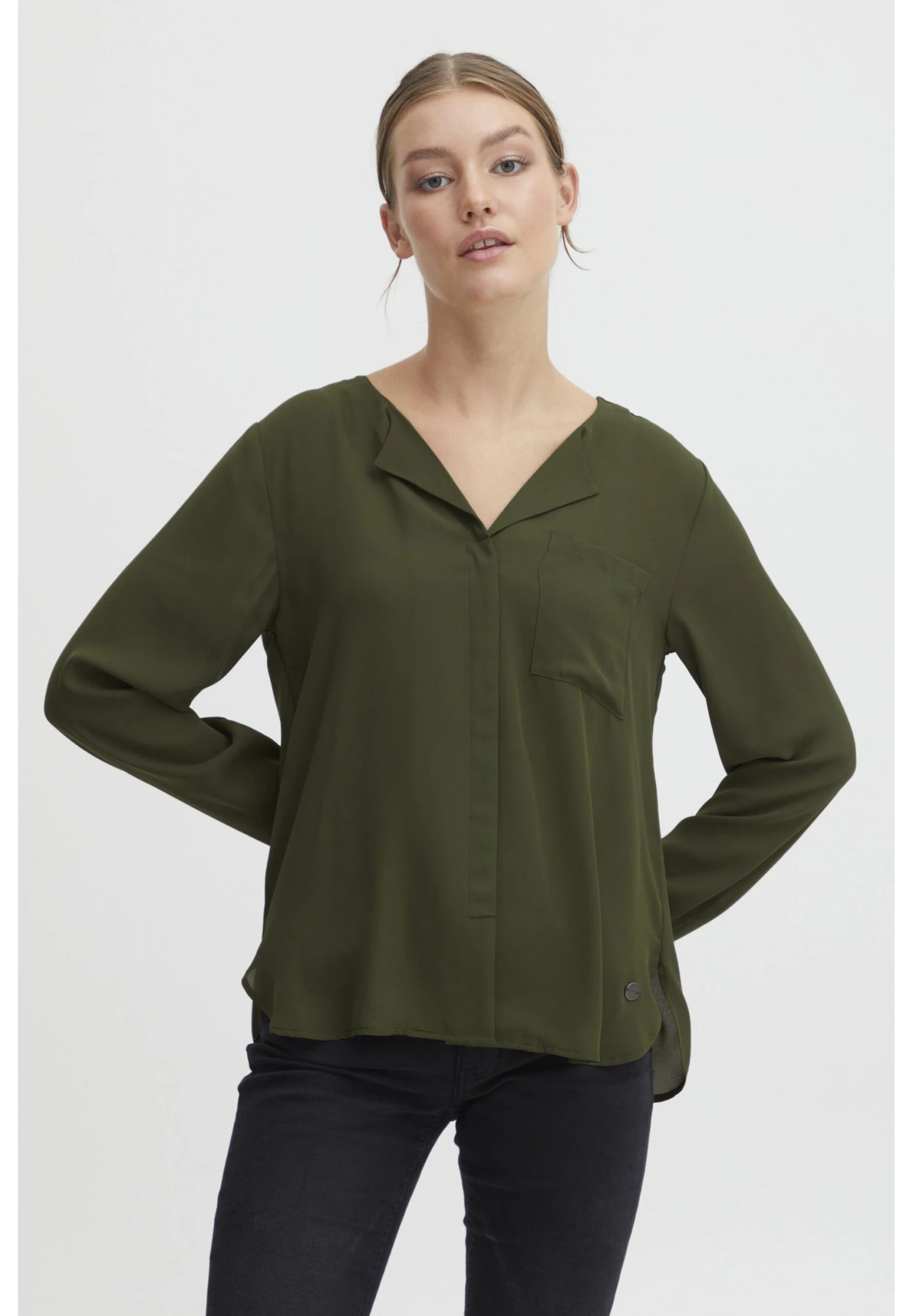 OXMO OXHally - Blouse - Rifle Green 1 OXMO OXHally - Blouse - Rifle Green
