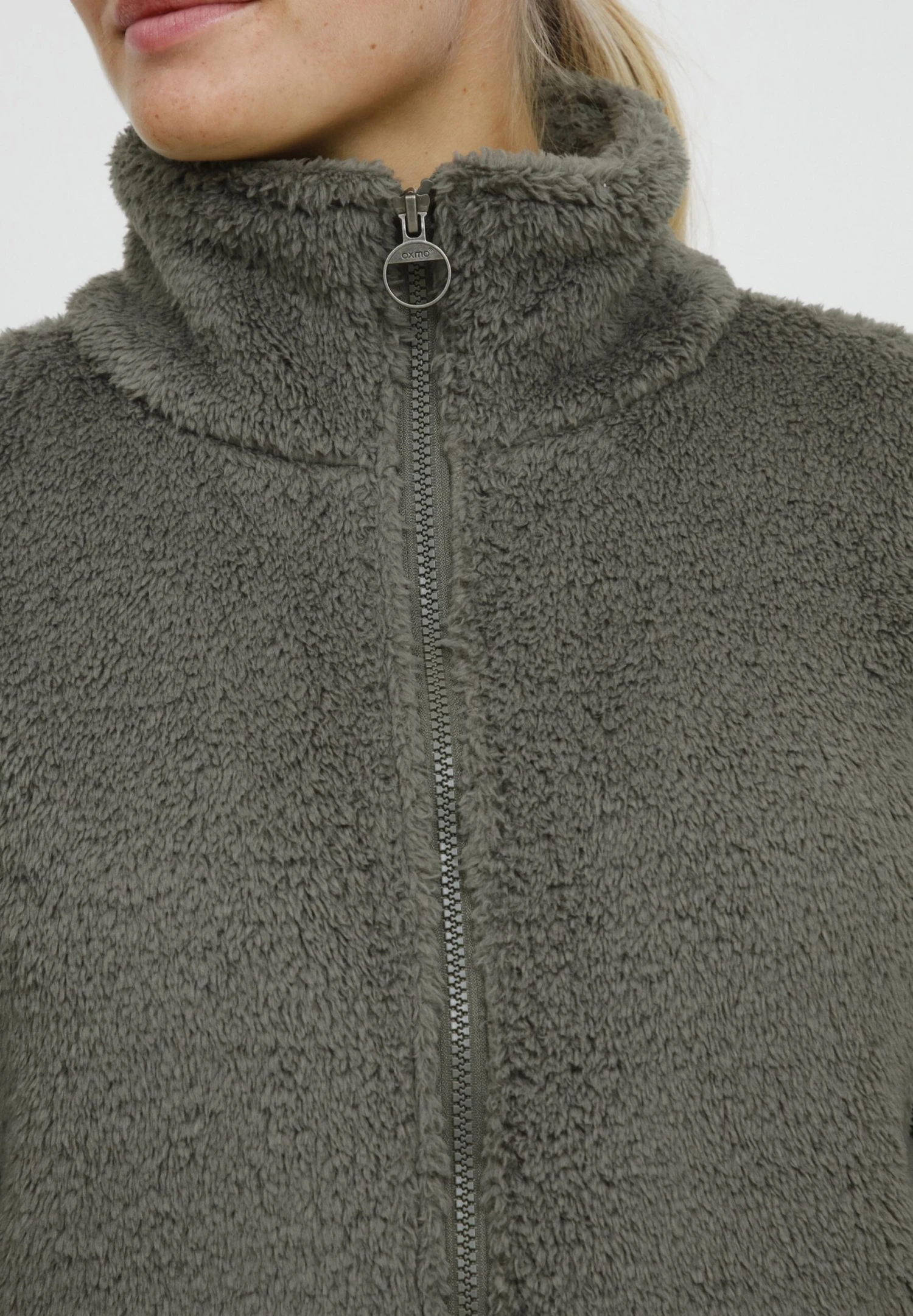 OXMO OXANNEKA TEDDY - Fleece Jacket - Grey 4 OXMO OXANNEKA TEDDY - Fleece Jacket - Grey - Image 4