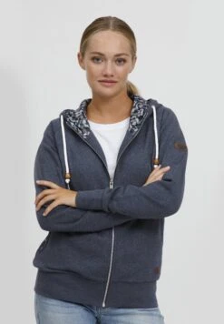 OXMO OXULLA - Zip-up Sweatshirt - Total Eclipse Melange