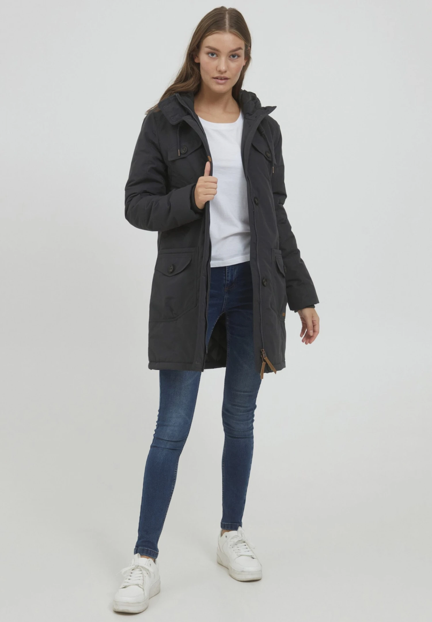 OXMO OXTALA - Winter Coat - Phantom Grey 2 OXMO OXTALA - Winter Coat - Phantom Grey - Image 2