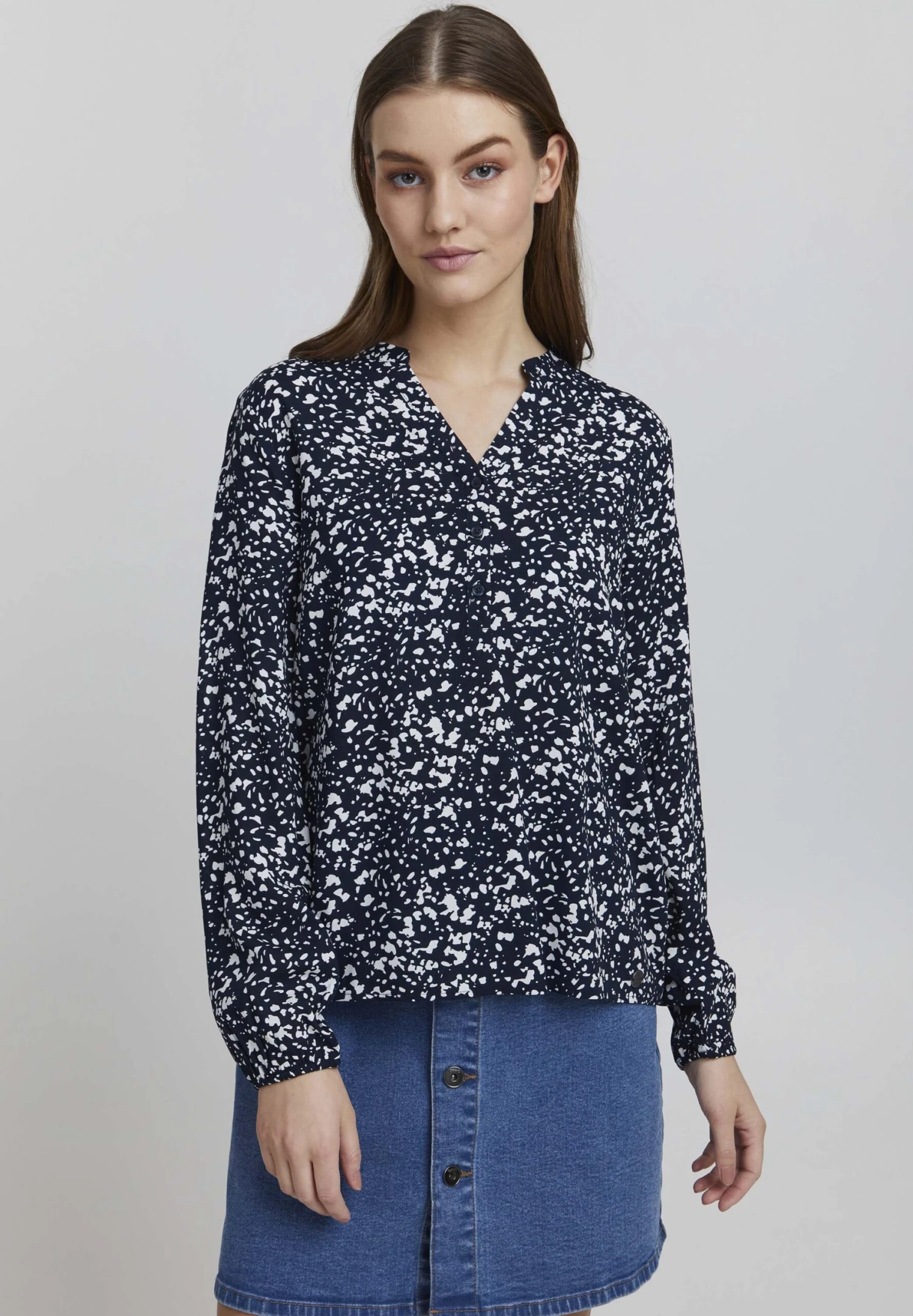 OXMO OXELVY - Blouse - Total Eclipse Mix 1 OXMO OXELVY - Blouse - Total Eclipse Mix