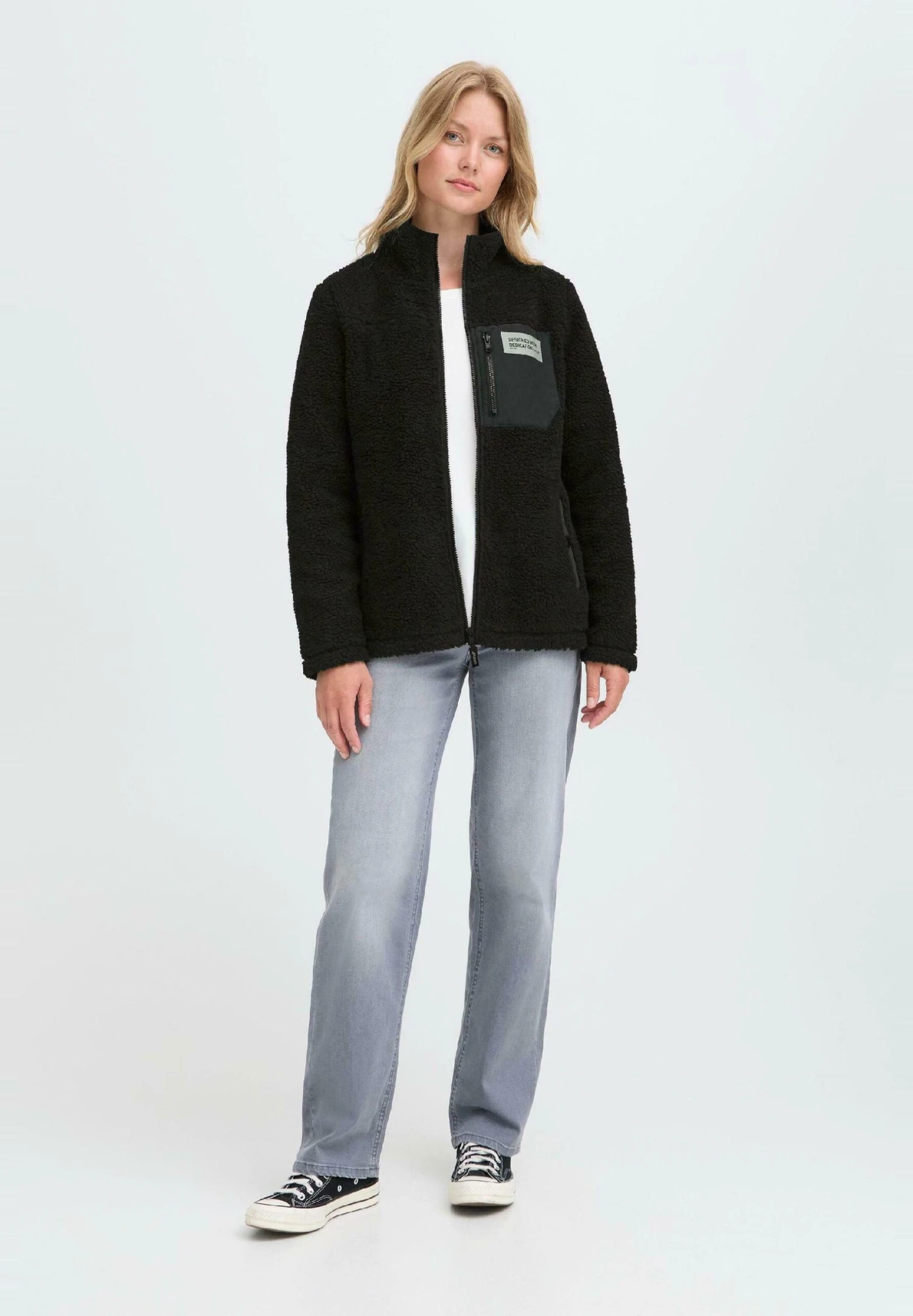 OXMO OXABBY TEDDY - Fleece Jacket - Meteorite 2 OXMO OXABBY TEDDY - Fleece Jacket - Meteorite - Image 2