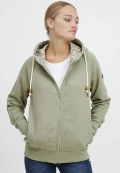 OXMO OXULLA - Zip-up Sweatshirt - Seagrass