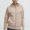 OXMO OXULLA - Zip-up Sweatshirt - Mahogany Rose