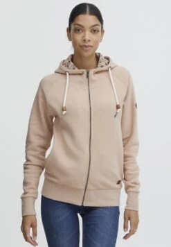 OXMO OXULLA - Zip-up Sweatshirt - Mahogany Rose