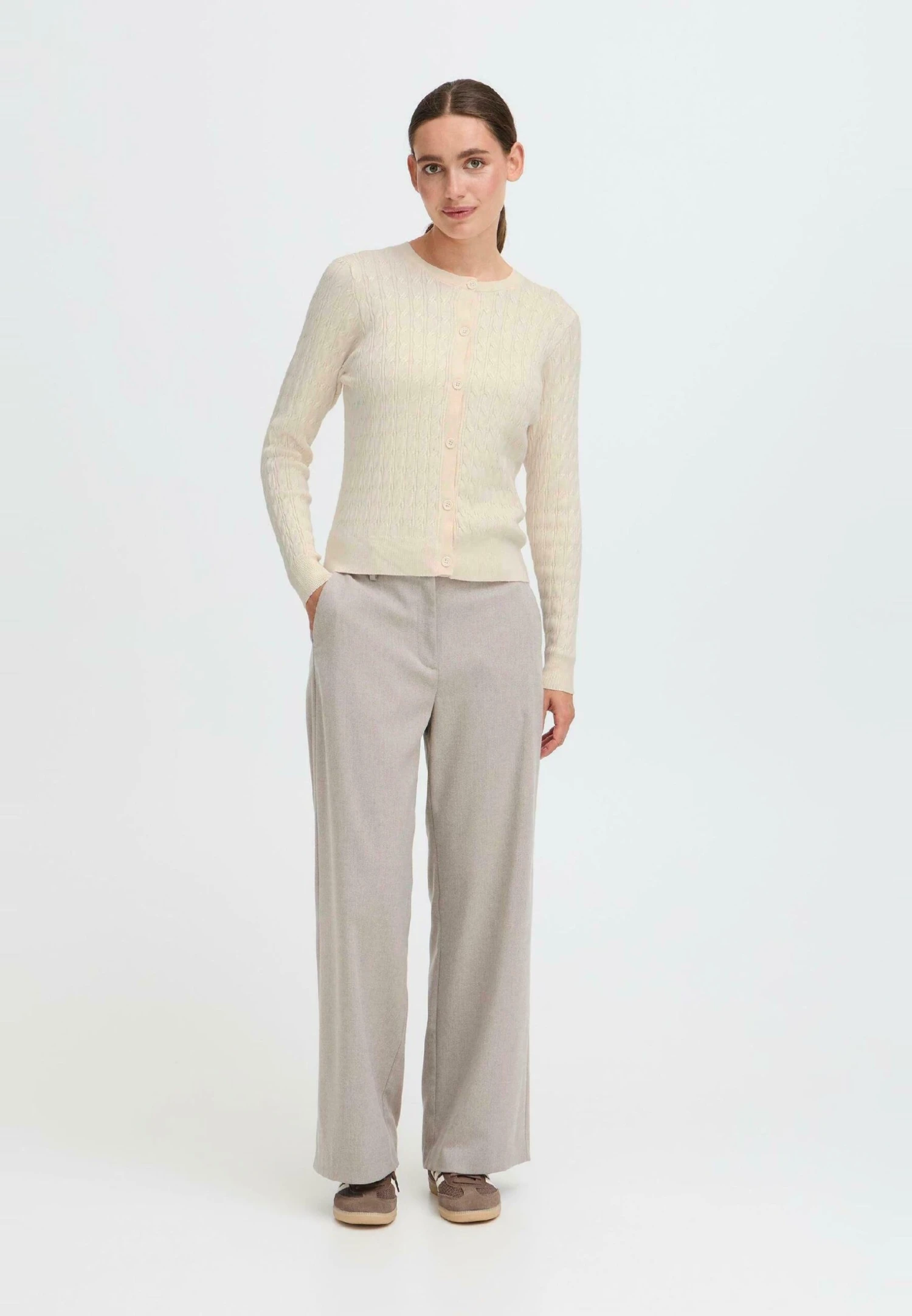 OXMO IHSASJA - Cardigan - Birch 2 OXMO IHSASJA - Cardigan - Birch - Image 2