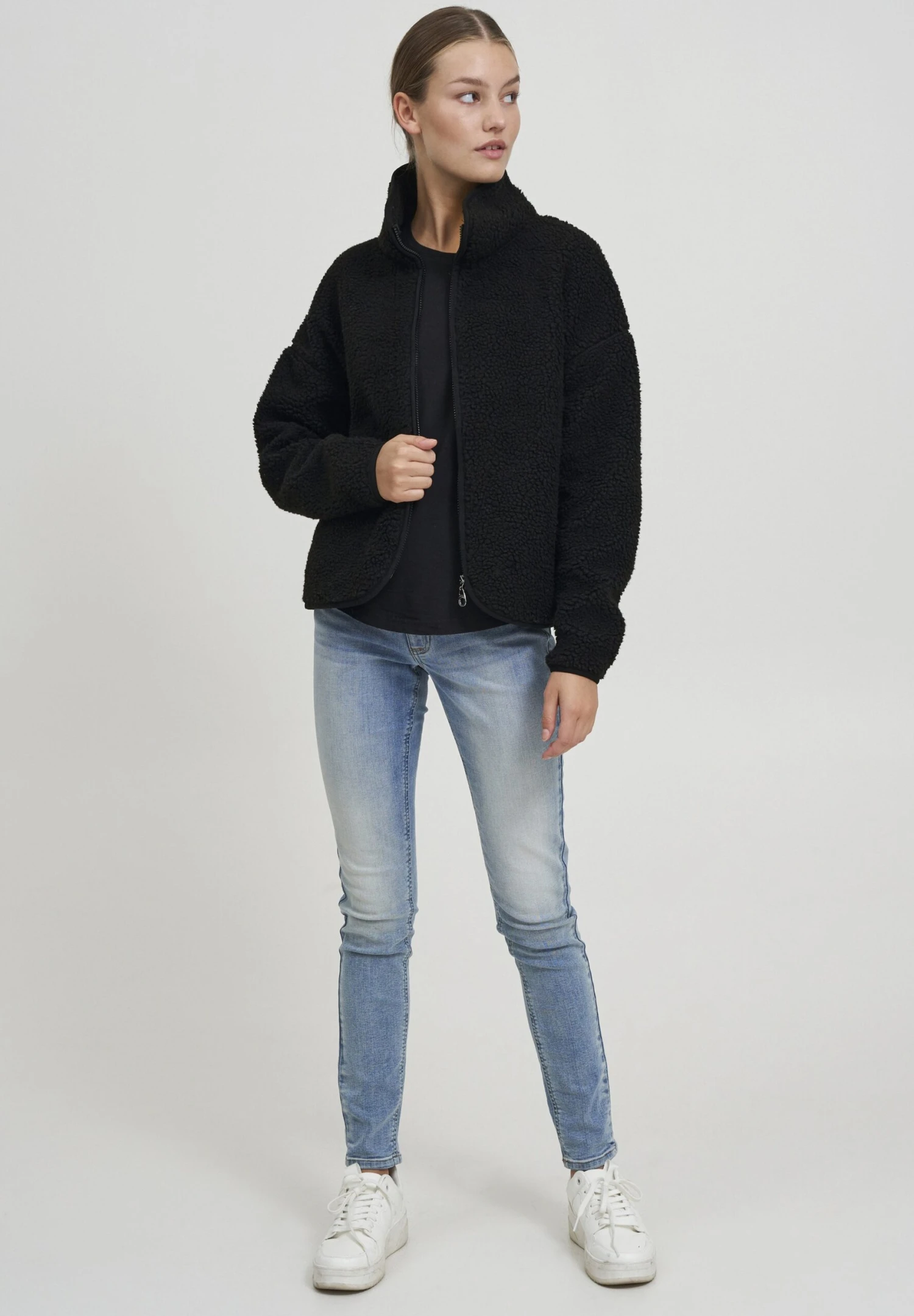 OXMO OXTonje - Fleece Jacket - Black 2 OXMO OXTonje - Fleece Jacket - Black - Image 2