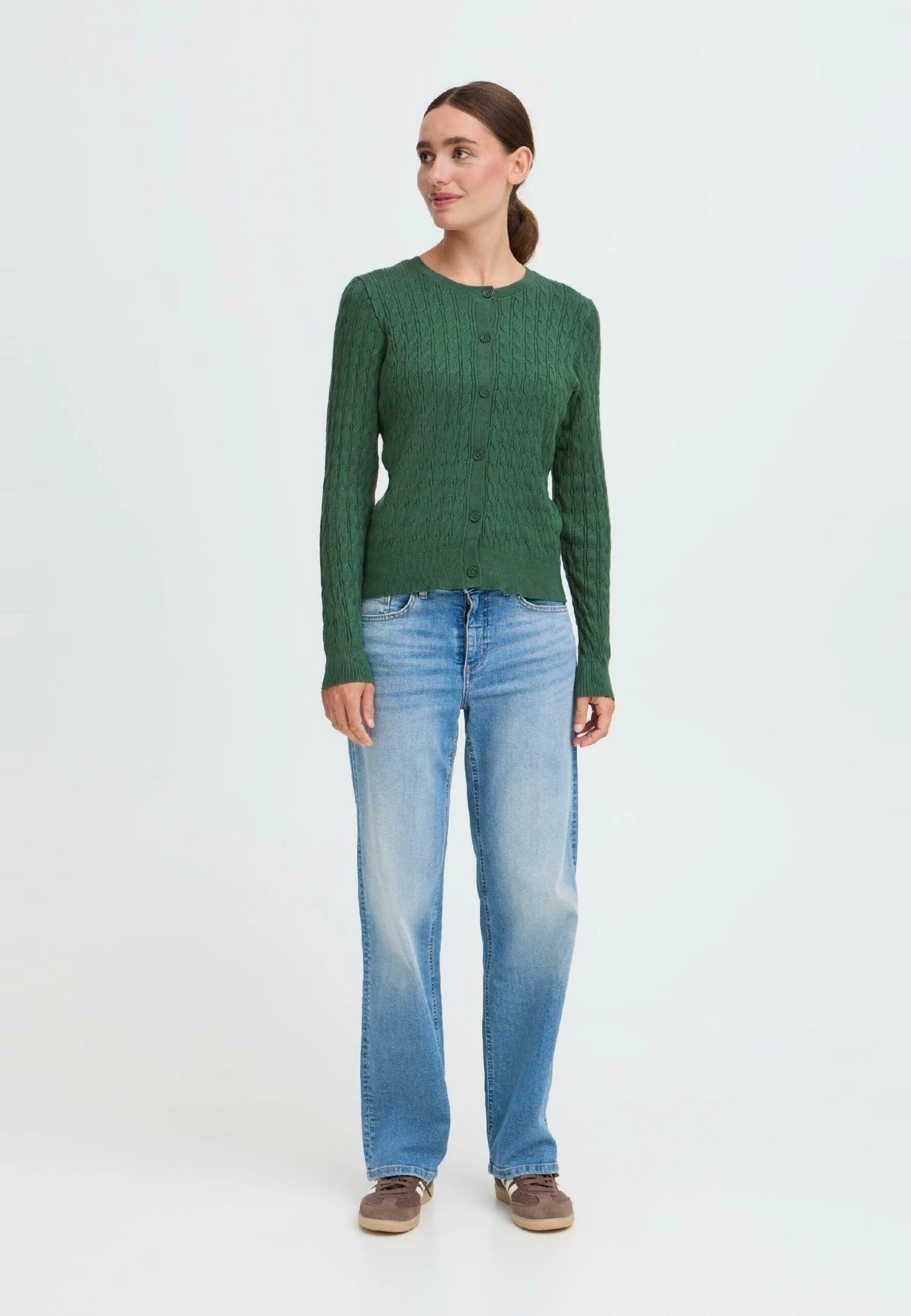 OXMO IHSASJA - Cardigan - Pineneedle 2 OXMO IHSASJA - Cardigan - Pineneedle - Image 2