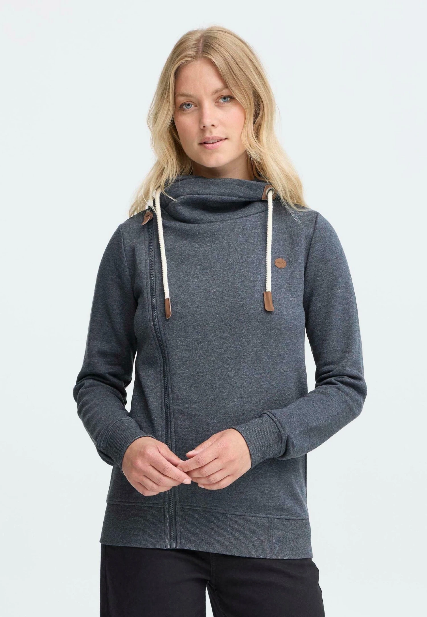 OXMO OXMILLE TUBEZIP - Zip-up Sweatshirt - Total Eclipse Melange 1 OXMO OXMILLE TUBEZIP - Zip-up Sweatshirt - Total Eclipse Melange