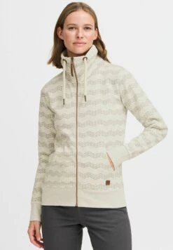 OXMO OXVANTA - Zip-up Sweatshirt - Oyster Grey Melange