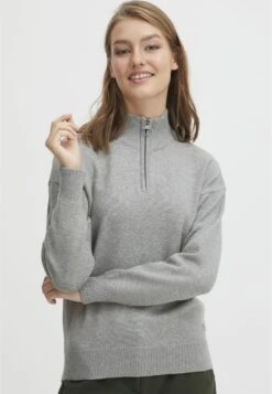 OXMO OXRITA - Jumper - Mid Grey Melange