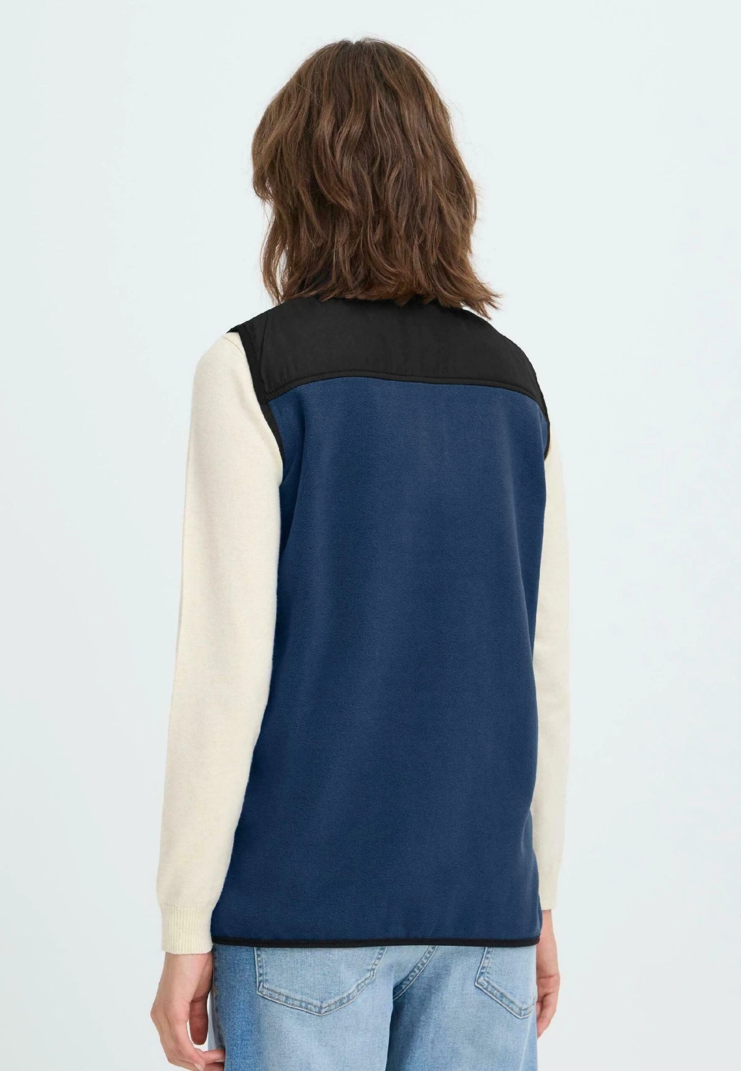 OXMO OXNETE FLEECE - Waistcoat - Dress Blues 3 OXMO OXNETE FLEECE - Waistcoat - Dress Blues - Image 3
