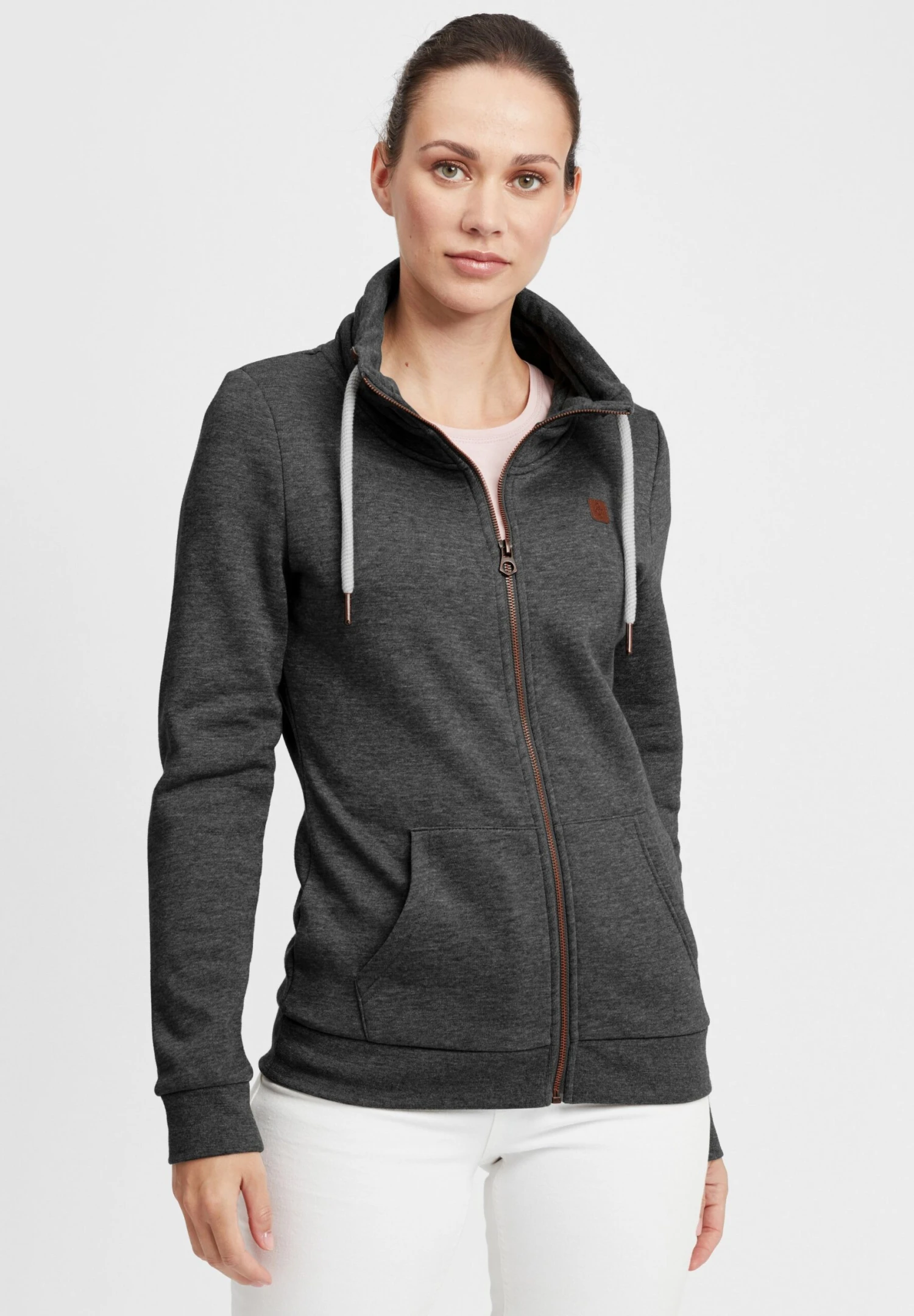 OXMO OXVICKY - Zip-up Sweatshirt - Dar Grey M 1 OXMO OXVICKY - Zip-up Sweatshirt - Dar Grey M