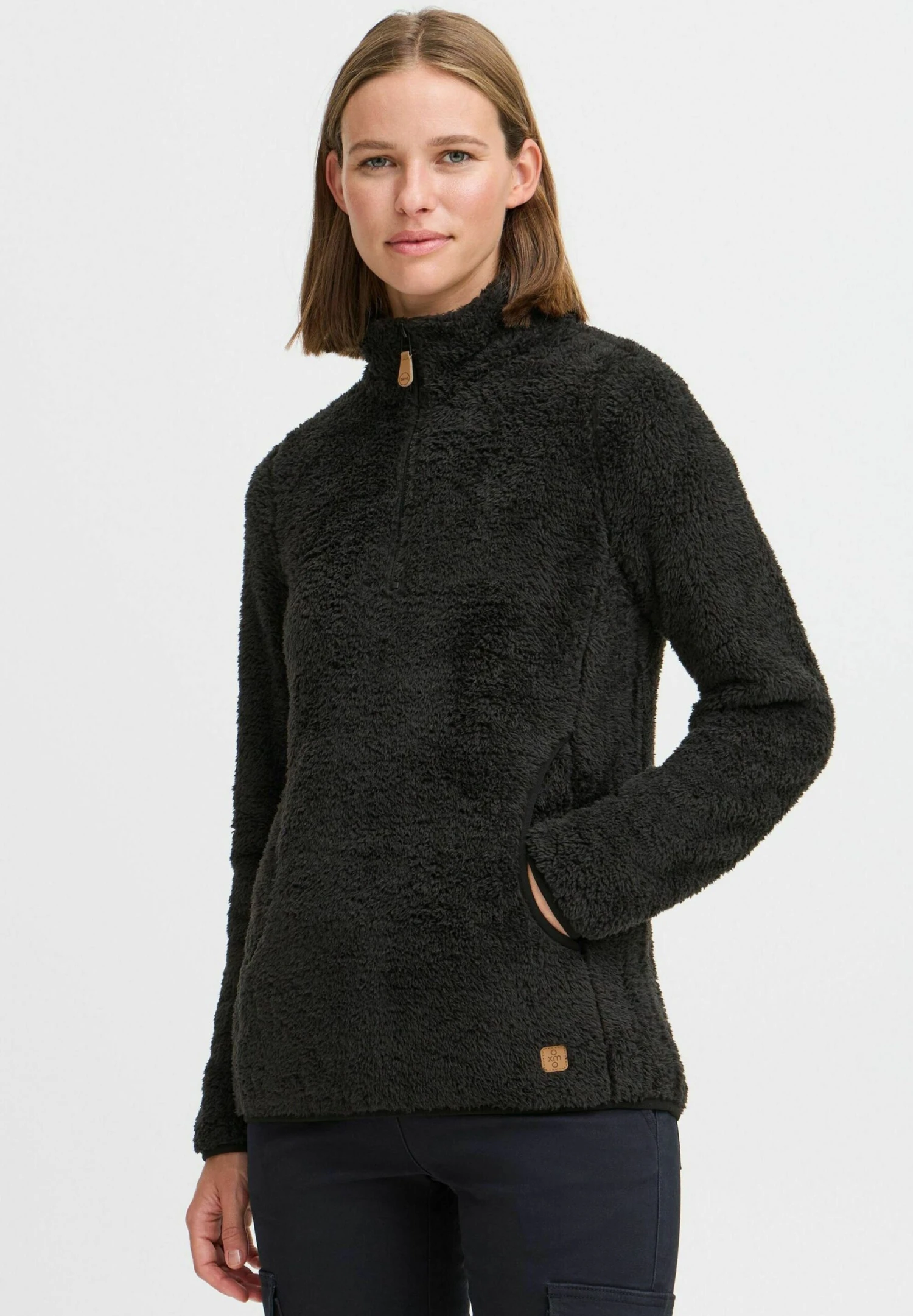 OXMO OXTELSONIA FLEECE - Fleece Jumper - Black 1 OXMO OXTELSONIA FLEECE - Fleece Jumper - Black