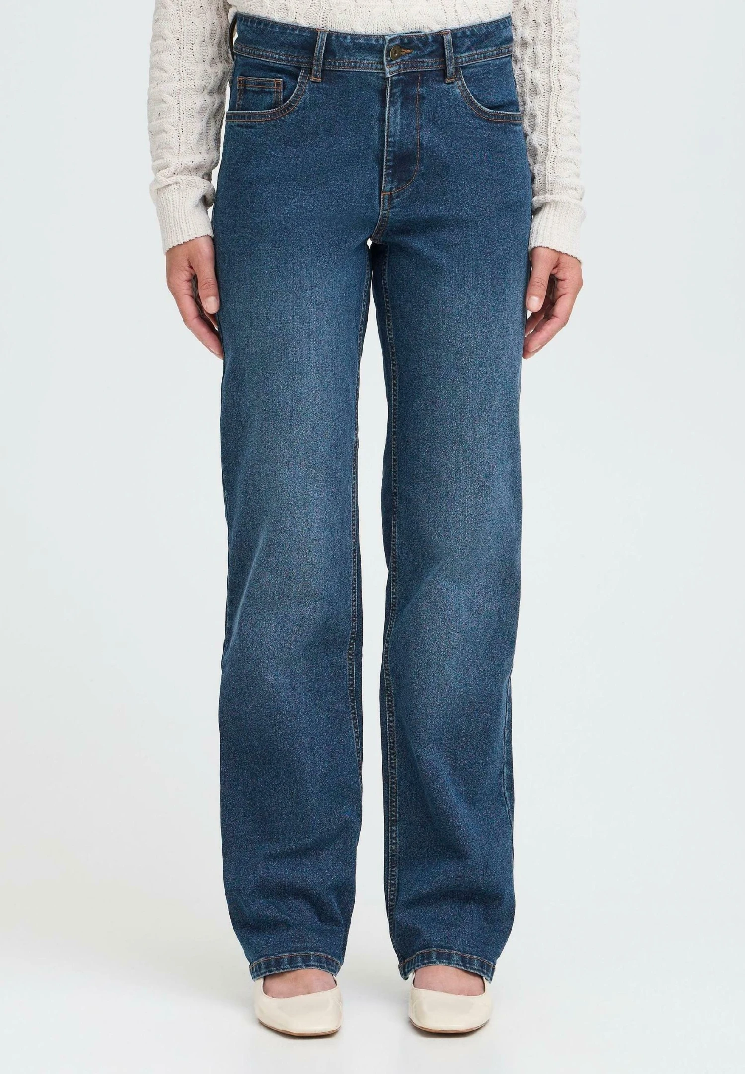 OXMO OXHELLE - Straight Leg Jeans - Dark Blue Denim 4 OXMO OXHELLE - Straight Leg Jeans - Dark Blue Denim - Image 4