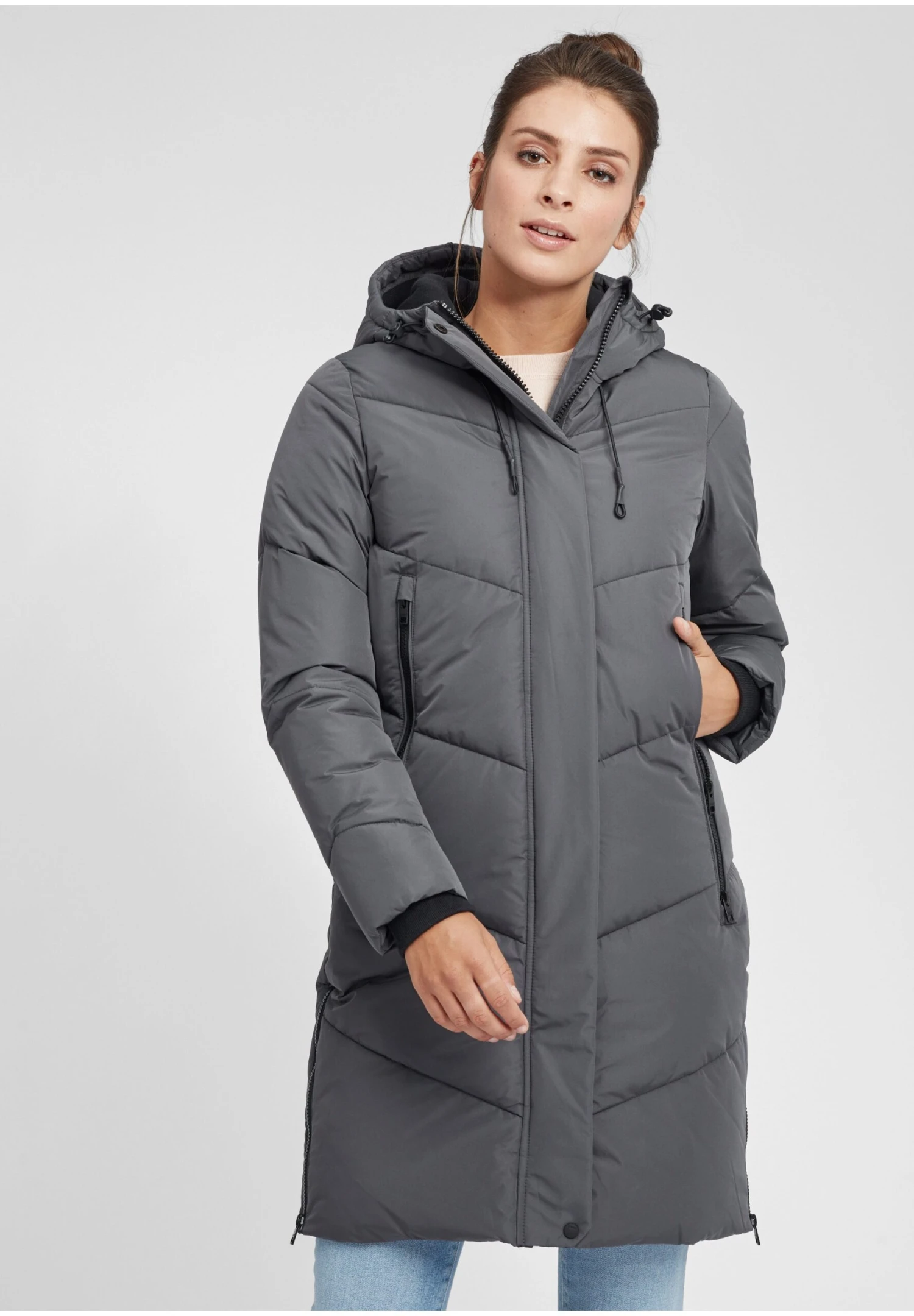 OXMO OXJuna - Winter Coat - Iron Gate 1 OXMO OXJuna - Winter Coat - Iron Gate