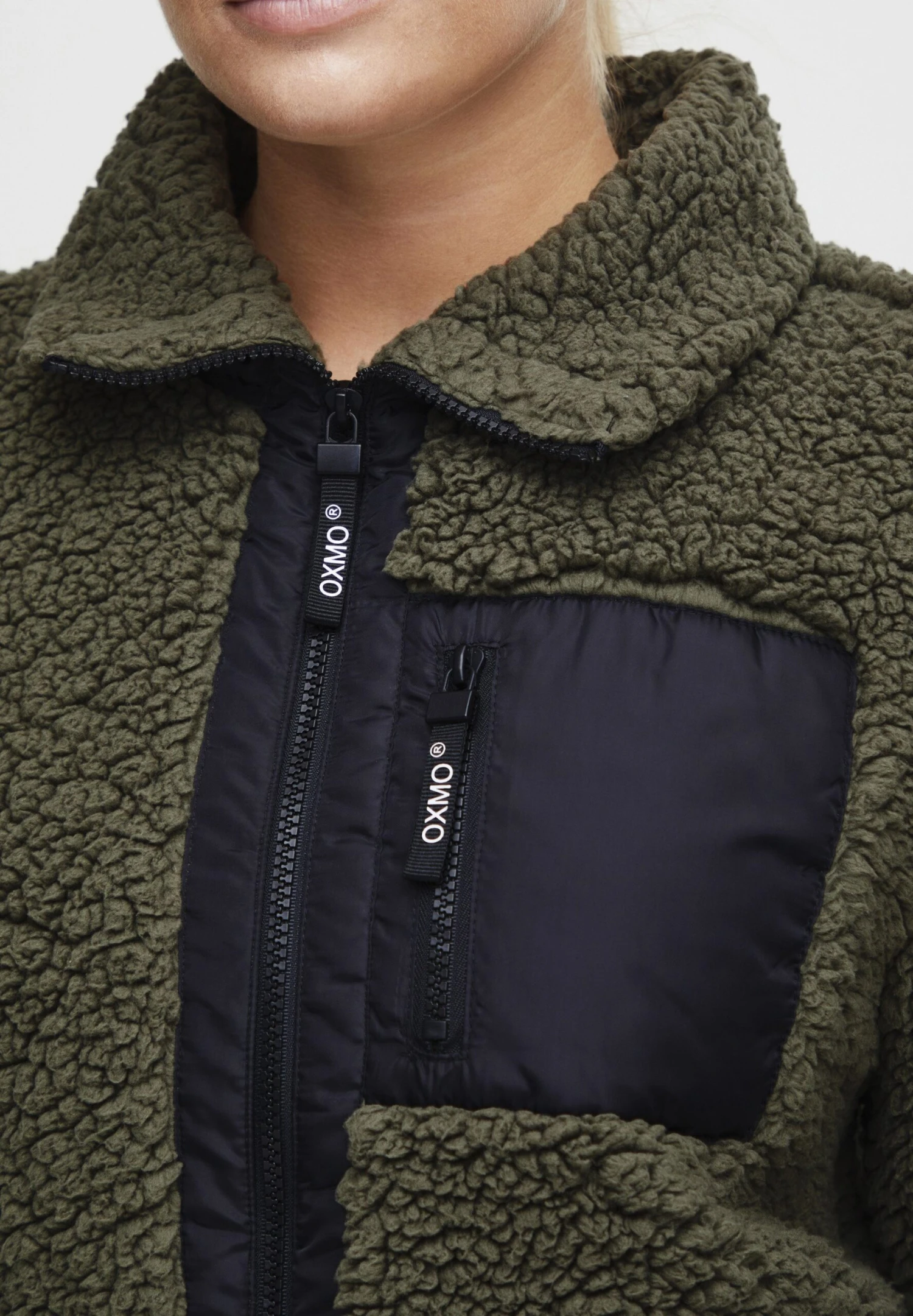 OXMO OXELLIN - Fleece Jacket - Dusty Olive 4 OXMO OXELLIN - Fleece Jacket - Dusty Olive - Image 4