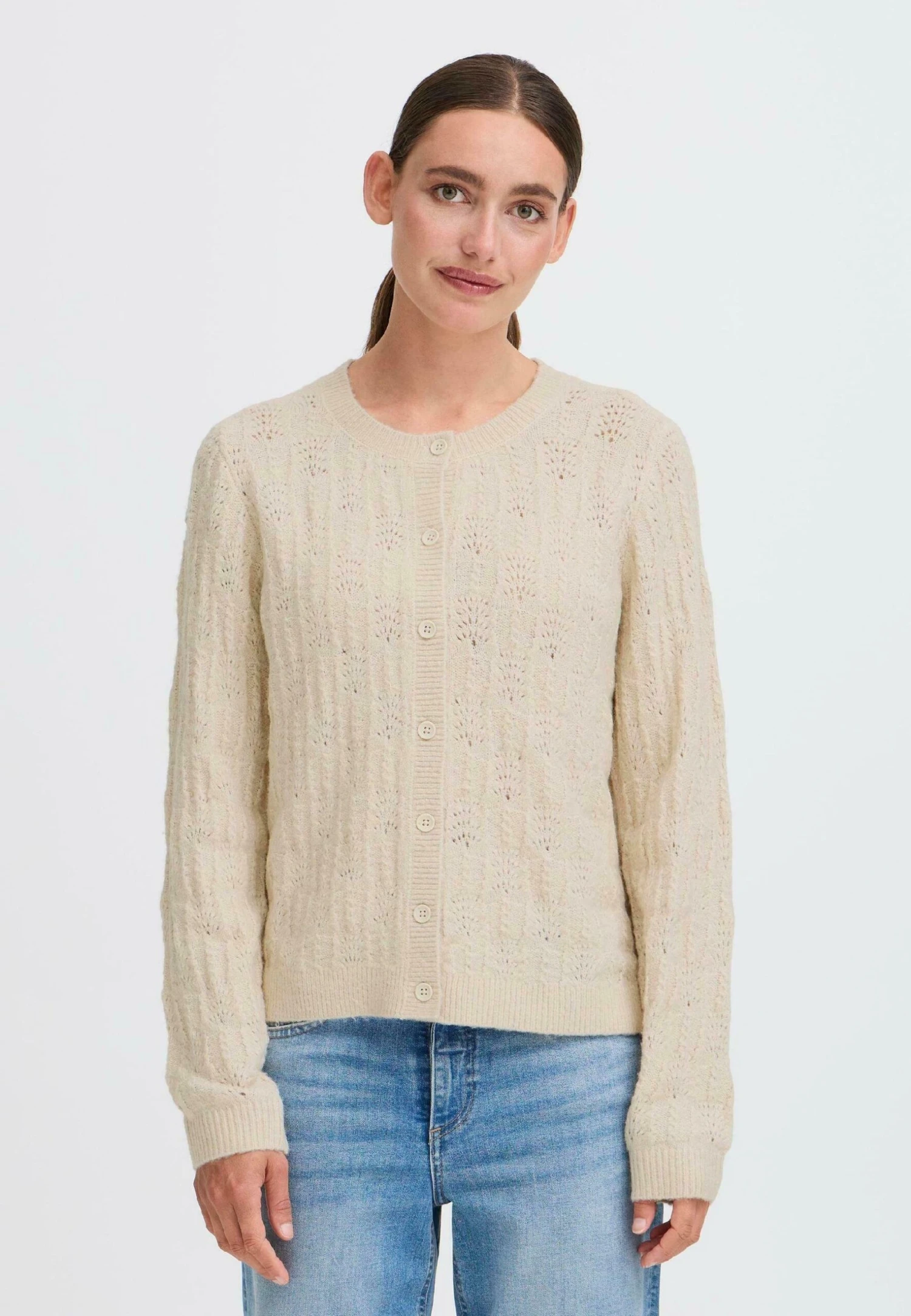 OXMO FRSINVA - Cardigan - Pumice Stone 1 OXMO FRSINVA - Cardigan - Pumice Stone