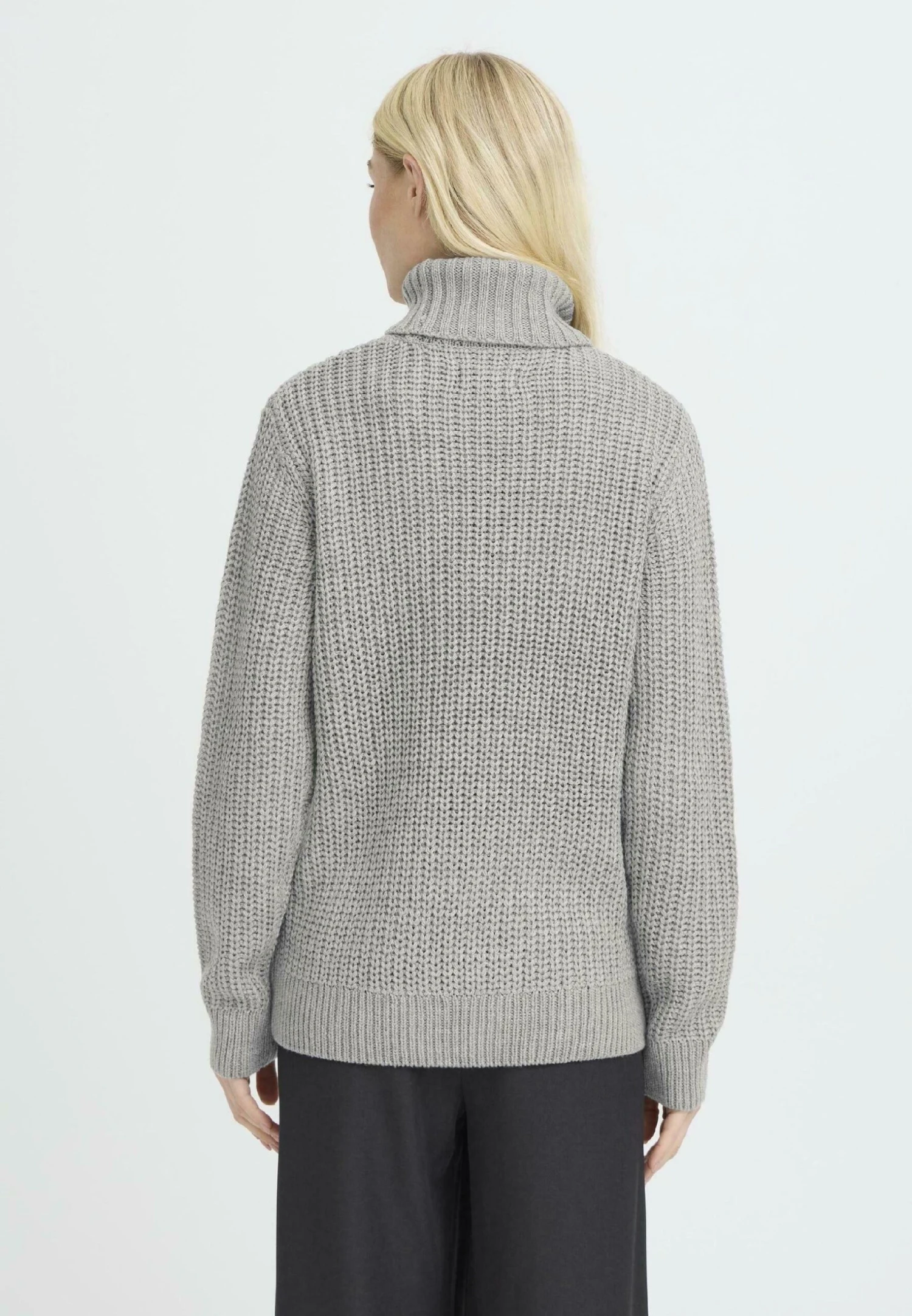 OXMO OXEDNA ROLLNECK - Jumper - Medium Grey Melange 3 OXMO OXEDNA ROLLNECK - Jumper - Medium Grey Melange - Image 3