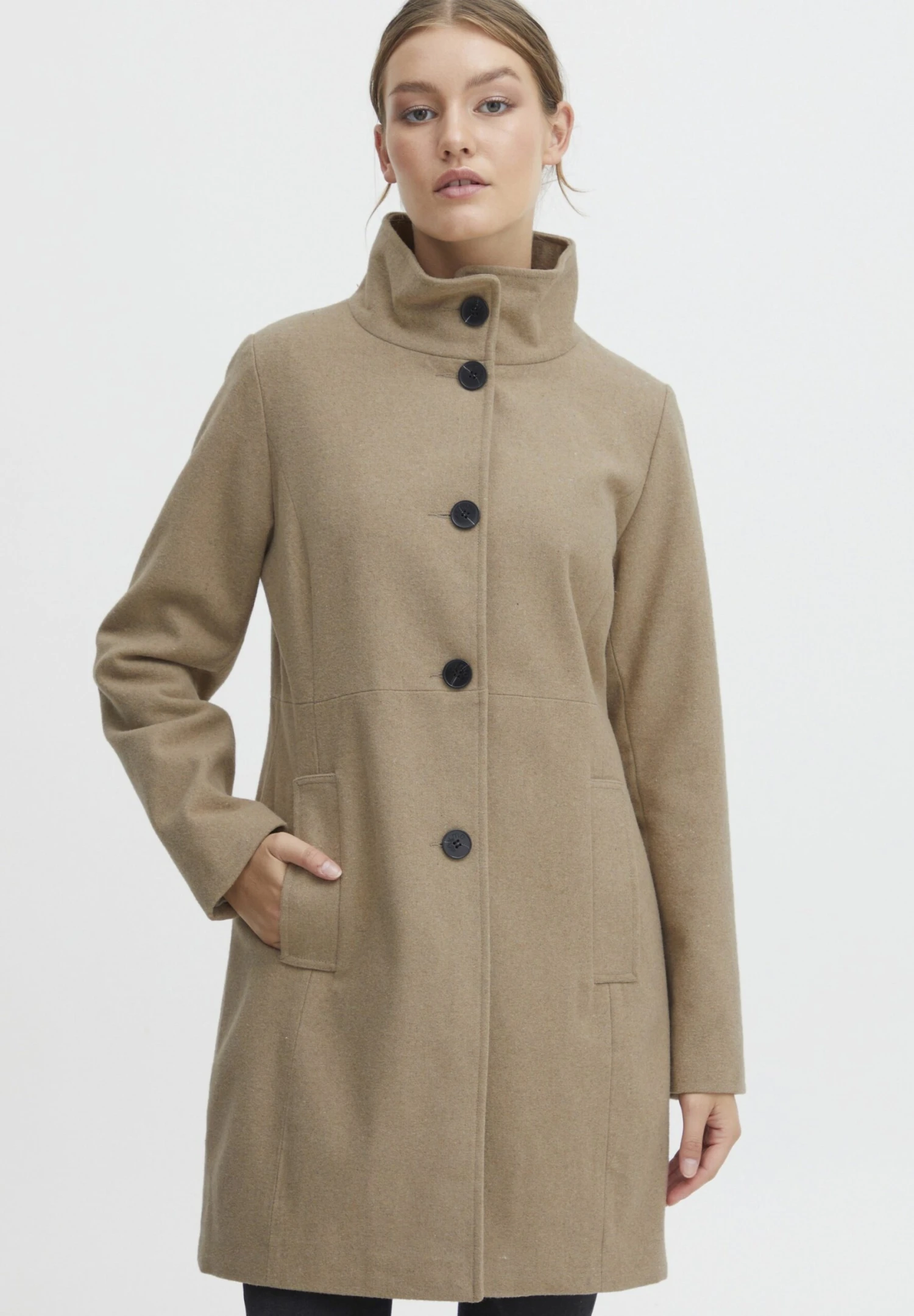 OXMO OXValerine - Classic Coat - Dune Melange 1 OXMO OXValerine - Classic Coat - Dune Melange