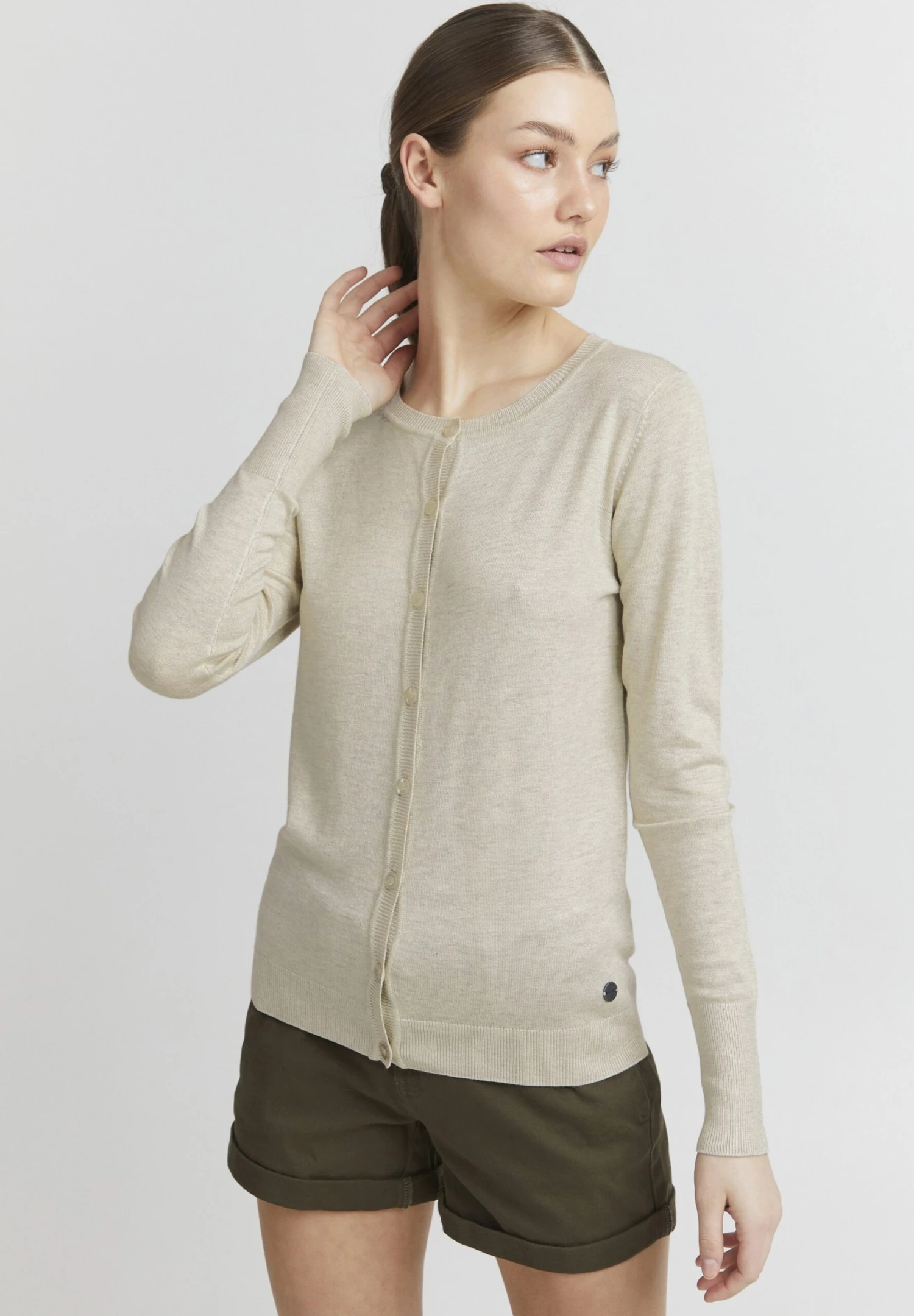OXMO OXHLIN - Cardigan - Oyster Grey Melange 1 OXMO OXHLIN - Cardigan - Oyster Grey Melange