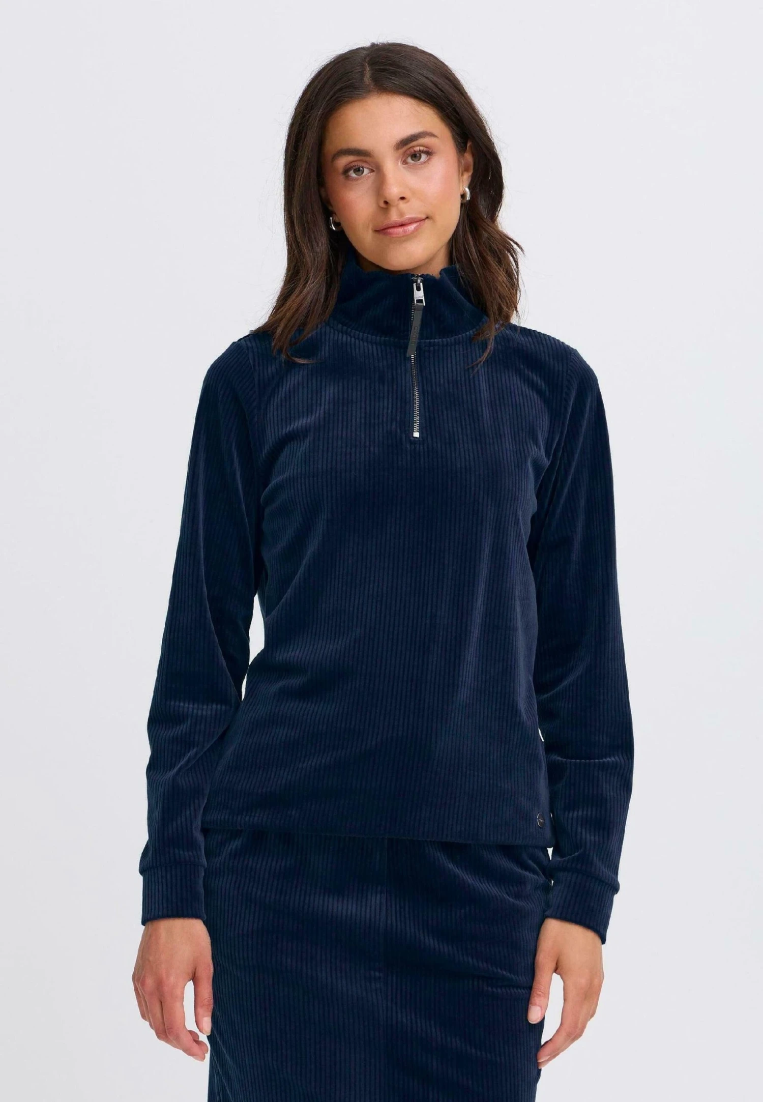 OXMO OXEBBA HALFZIP - Sweatshirt - Dress Blues 1 OXMO OXEBBA HALFZIP - Sweatshirt - Dress Blues